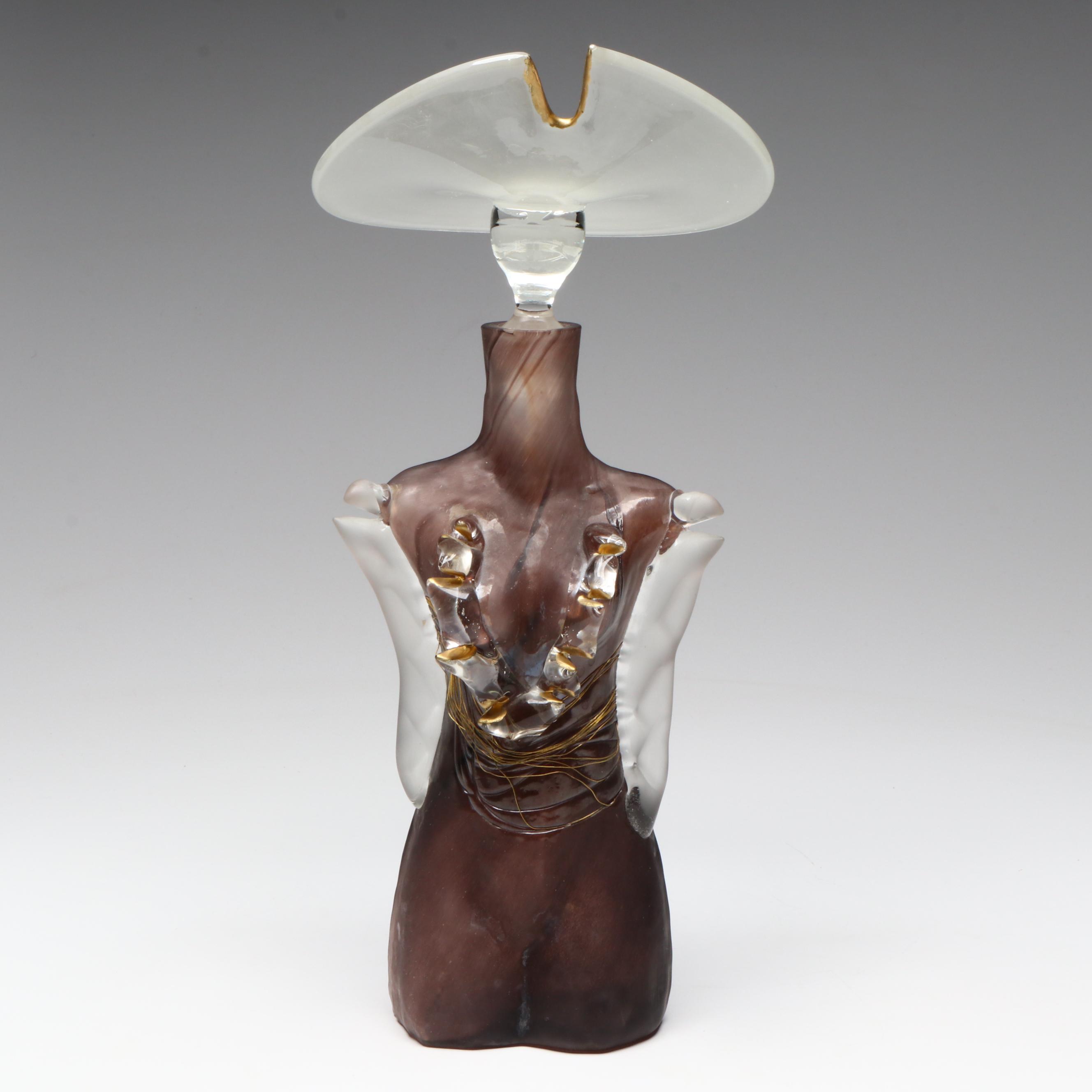 Elena Graure Manta Attr. Studio Art Glass Figural Perfume Bottle