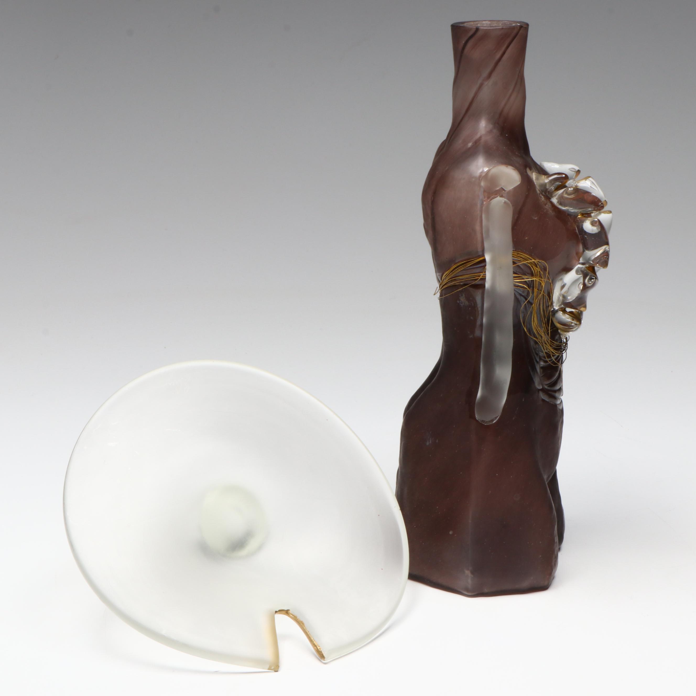 Elena Graure Manta Attr. Studio Art Glass Figural Perfume Bottle