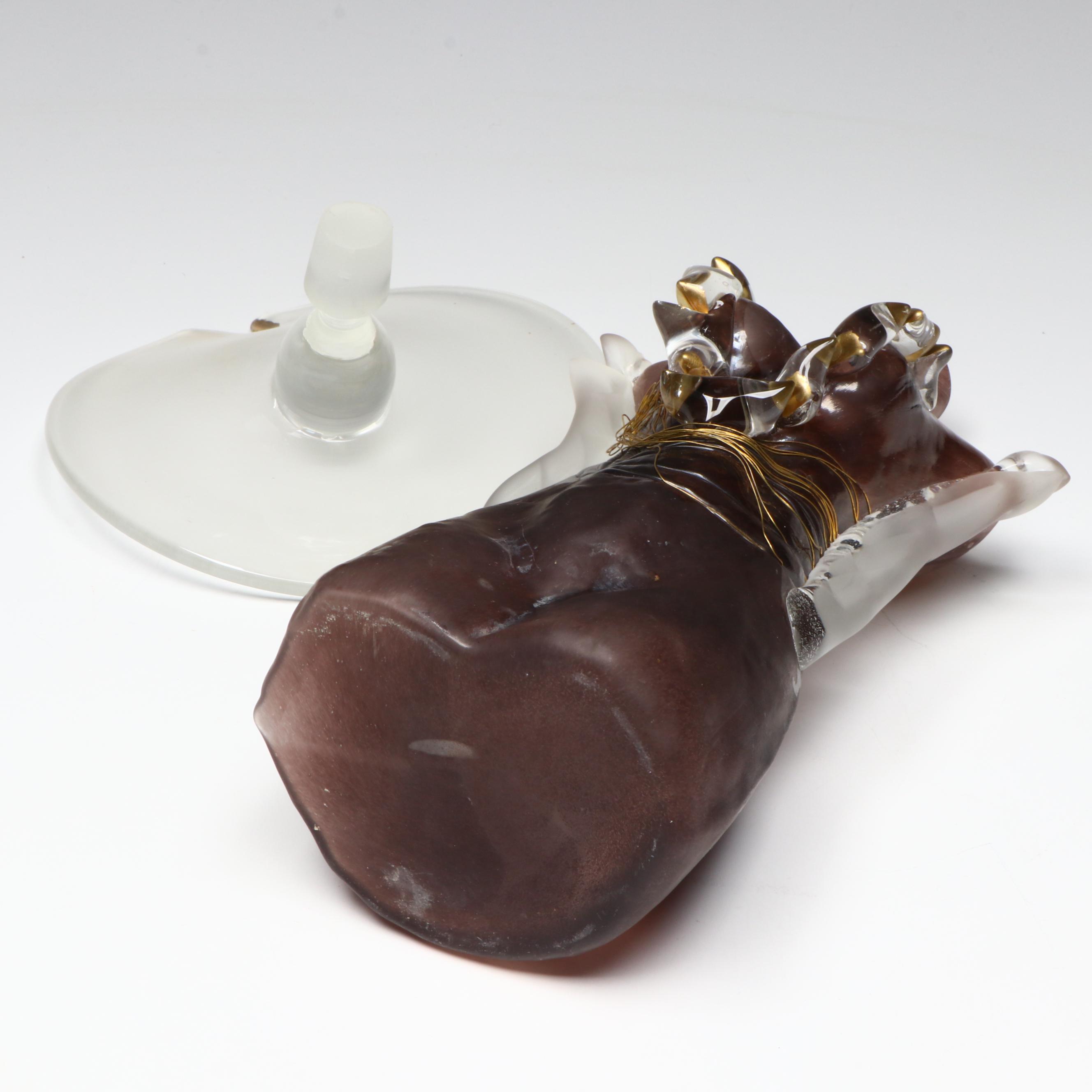 Elena Graure Manta Attr. Studio Art Glass Figural Perfume Bottle