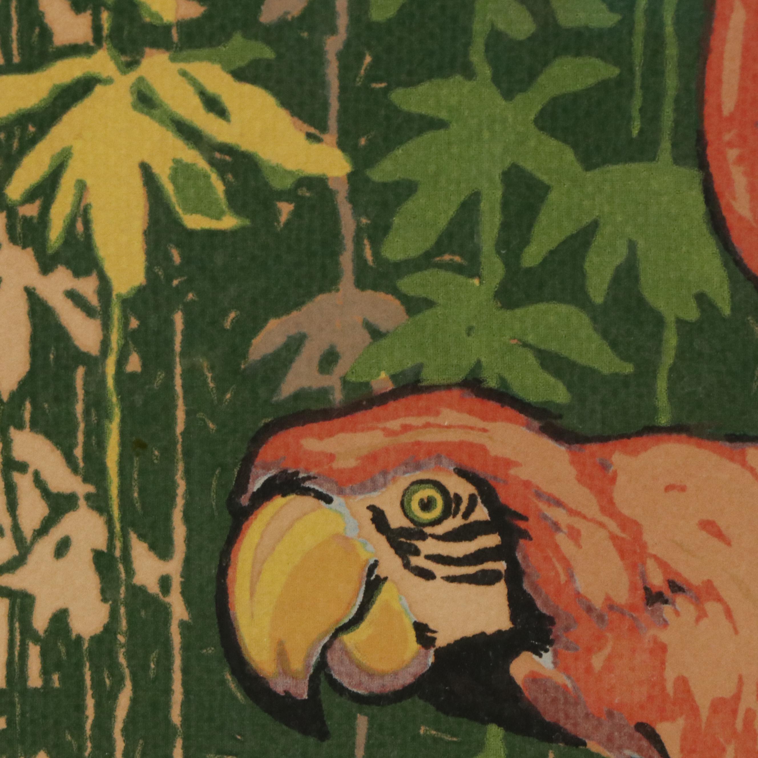 After Byron Glee Newton Serigraphs "Cockatoos" and "Parrot," Mid-20th Century