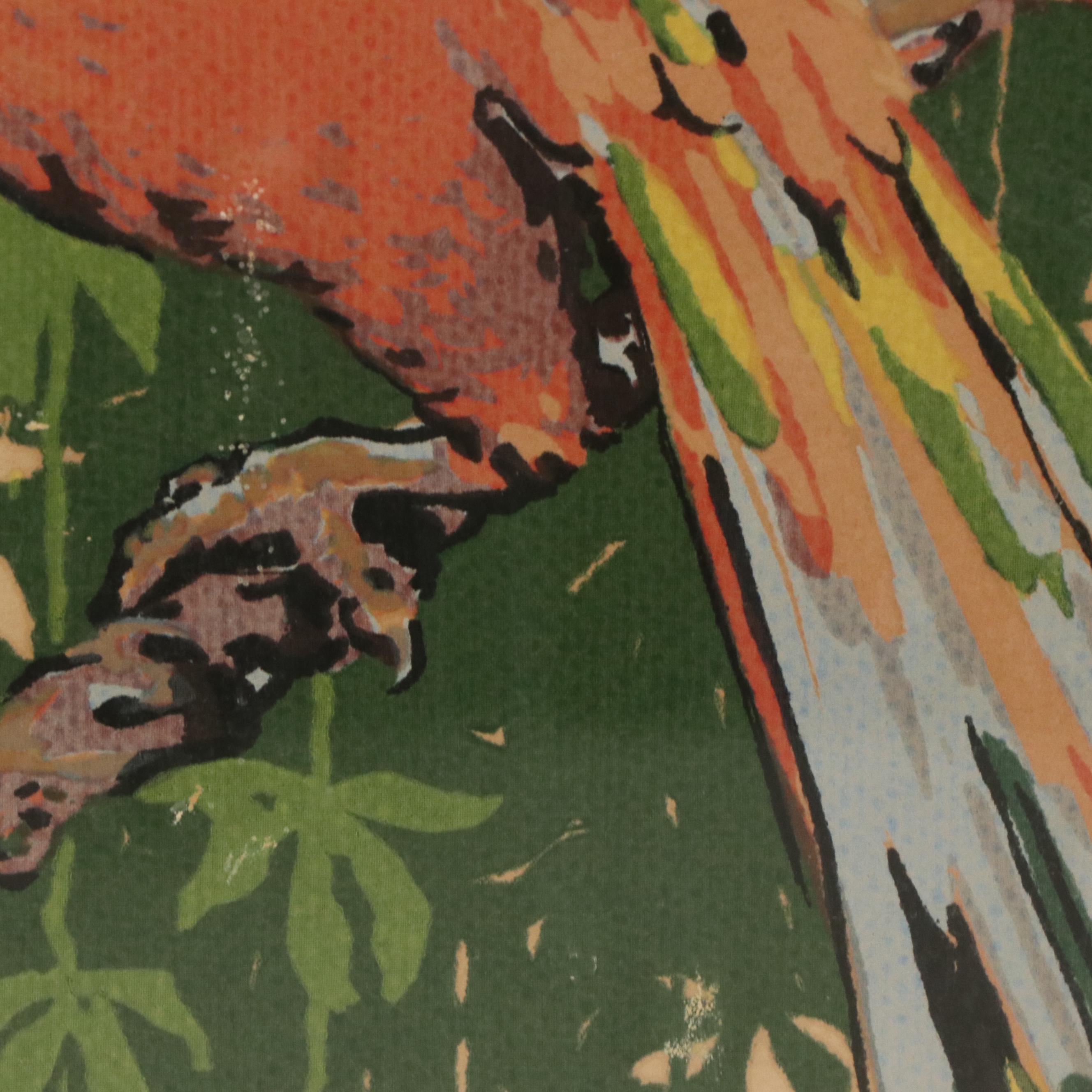 After Byron Glee Newton Serigraphs "Cockatoos" and "Parrot," Mid-20th Century