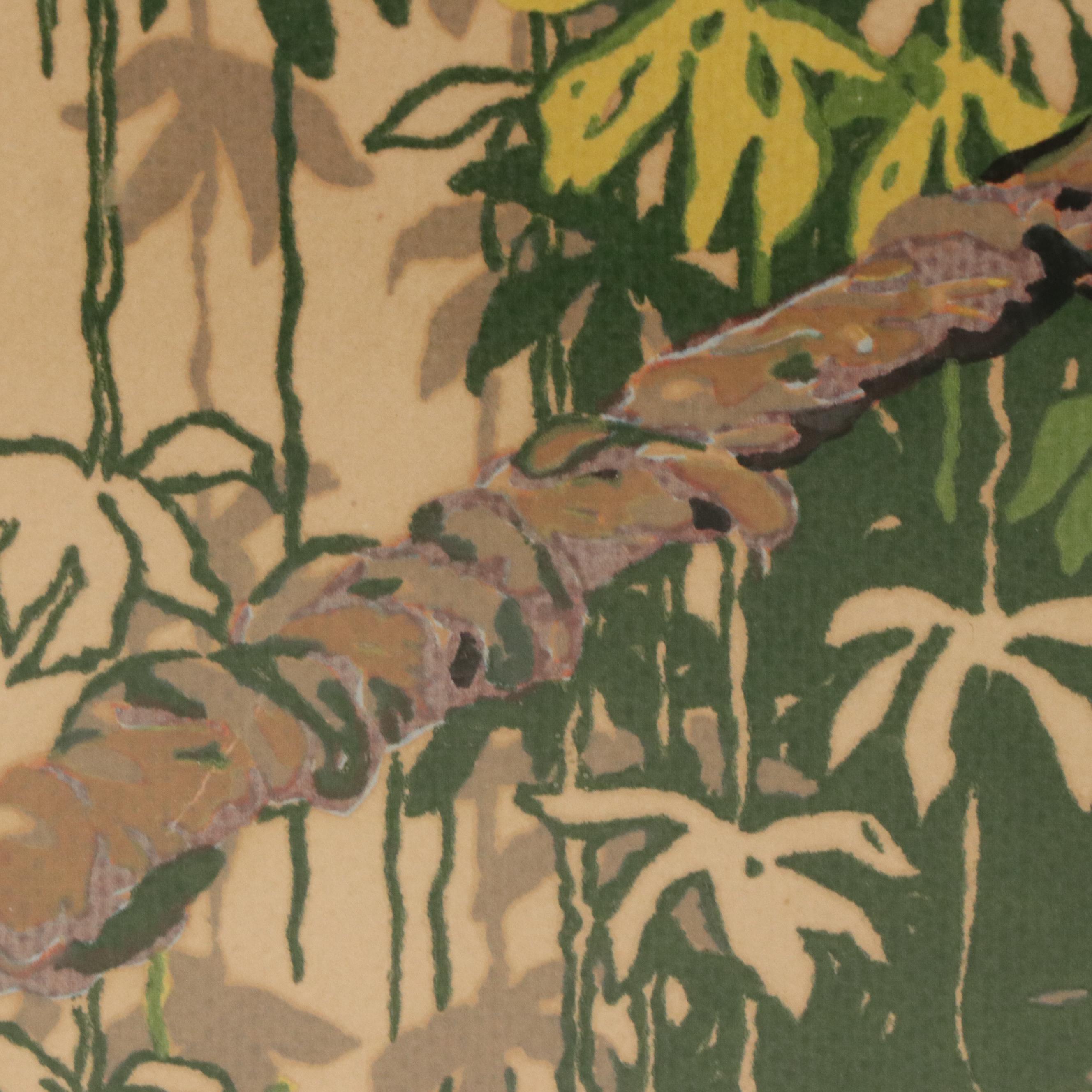 After Byron Glee Newton Serigraphs "Cockatoos" and "Parrot," Mid-20th Century