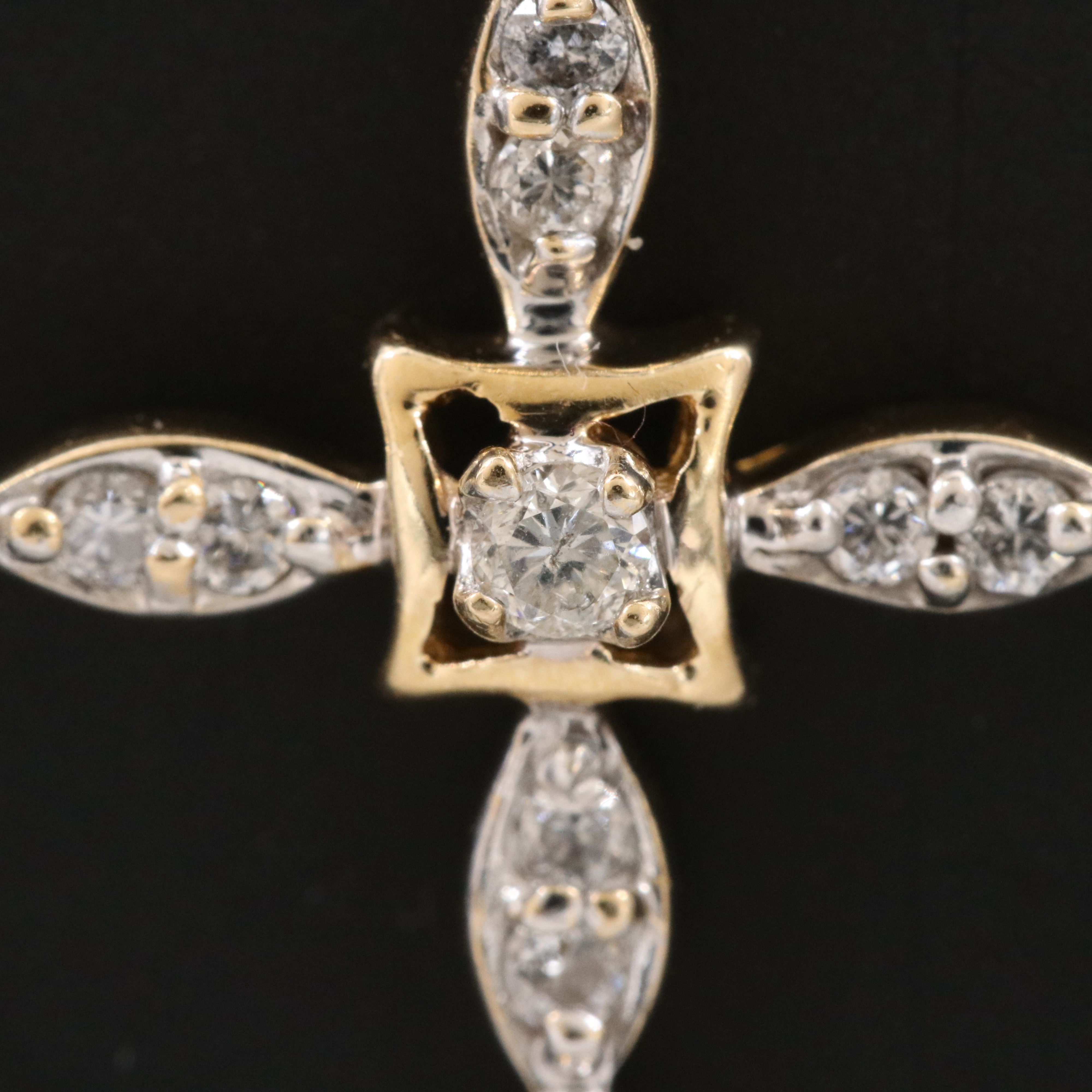 14K 0.26 CTW Diamond Cross Pendant