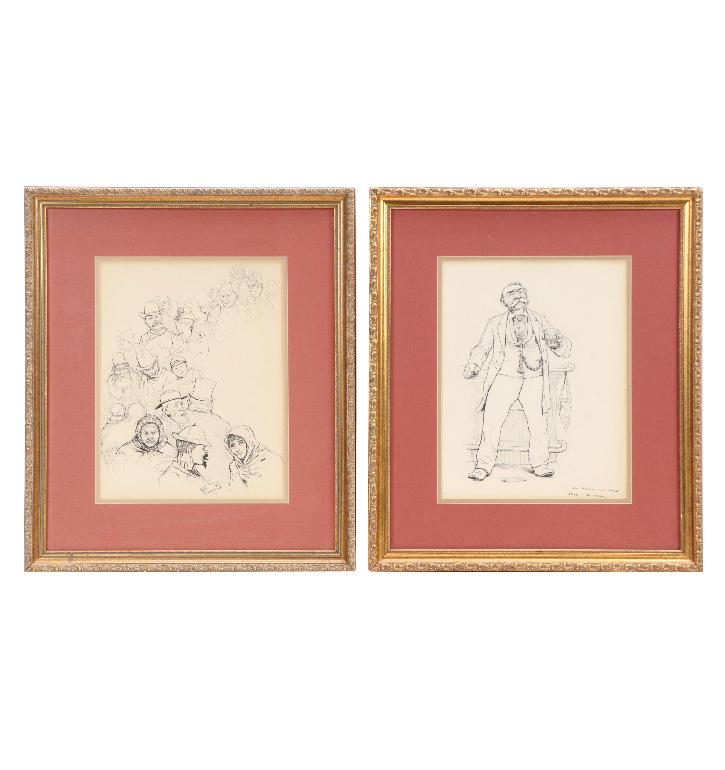 Daniel and Harry Beard Figural Ink Illustrations, Circa 1890