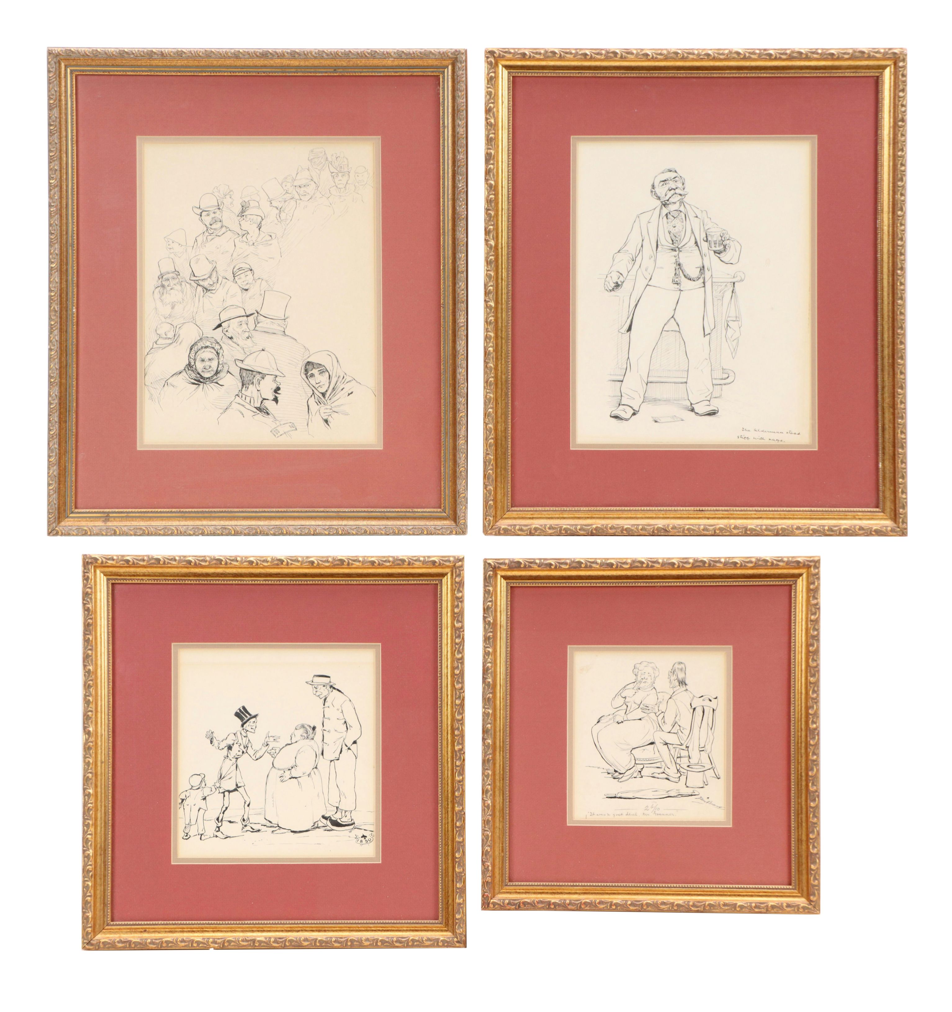 Daniel and Harry Beard Figural Ink Illustrations, Circa 1890