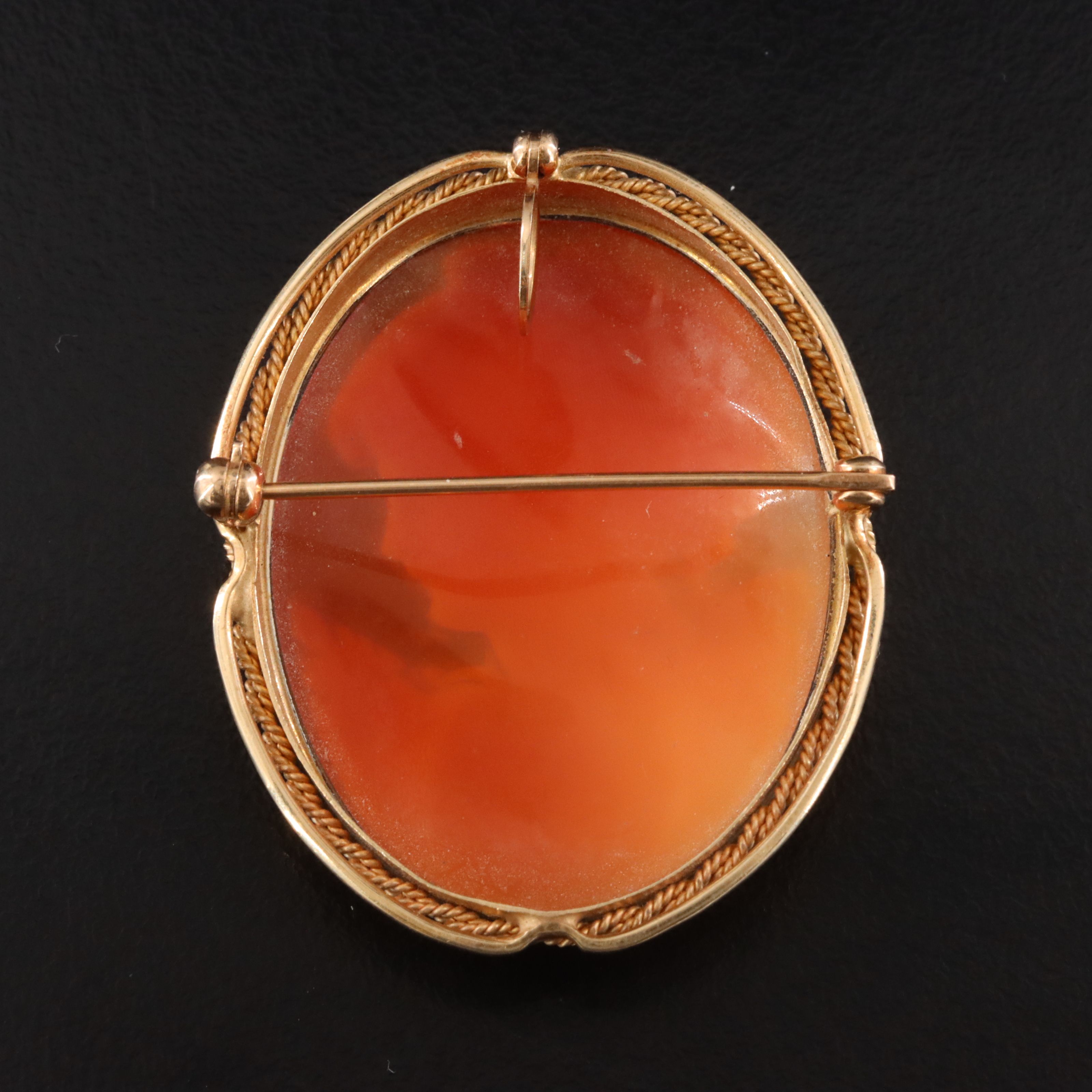 Antique 14K Shell Cameo Converter Brooch