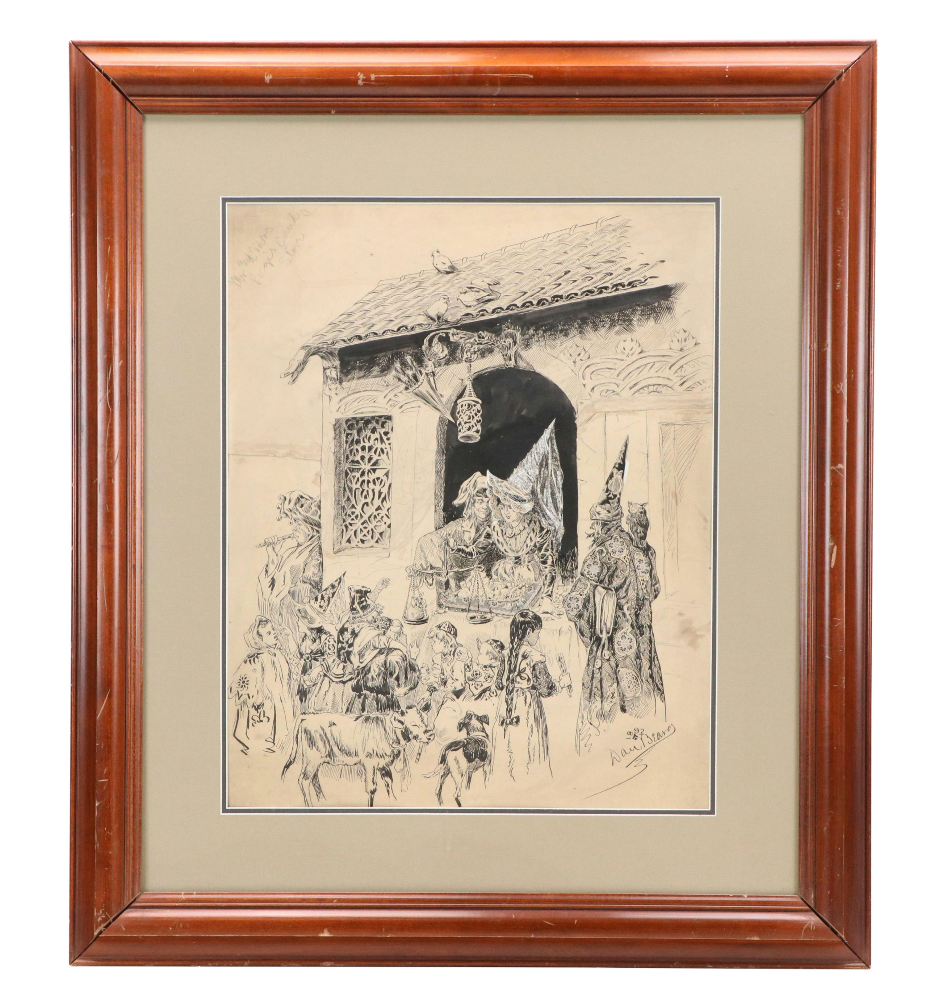 Daniel Beard Fantasy Ink Illustration "Mr. and Mrs. Page's Candy Store," 1993