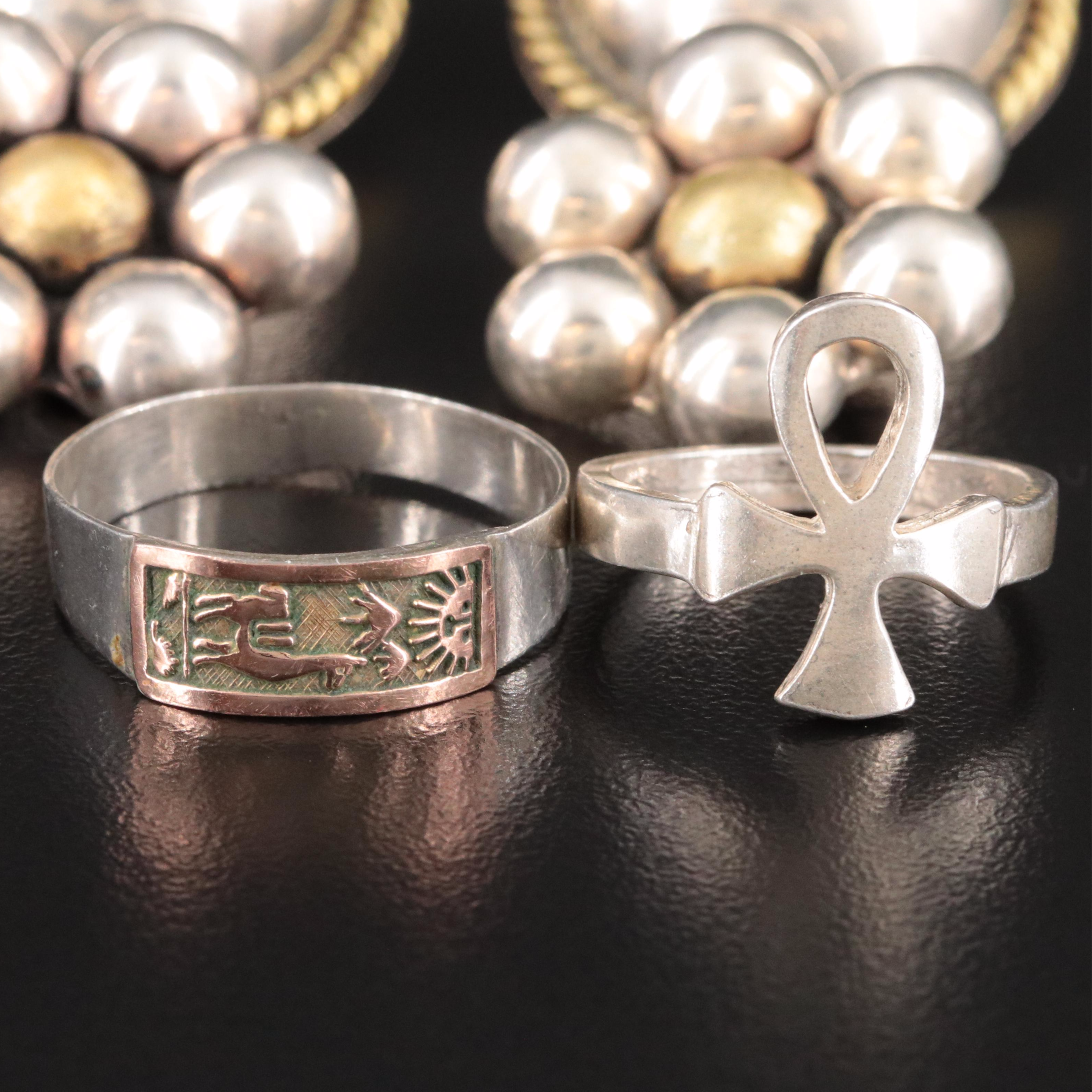 950 Silver Peruvian Ring with 18K Accent Featured in Sterling Jewelry