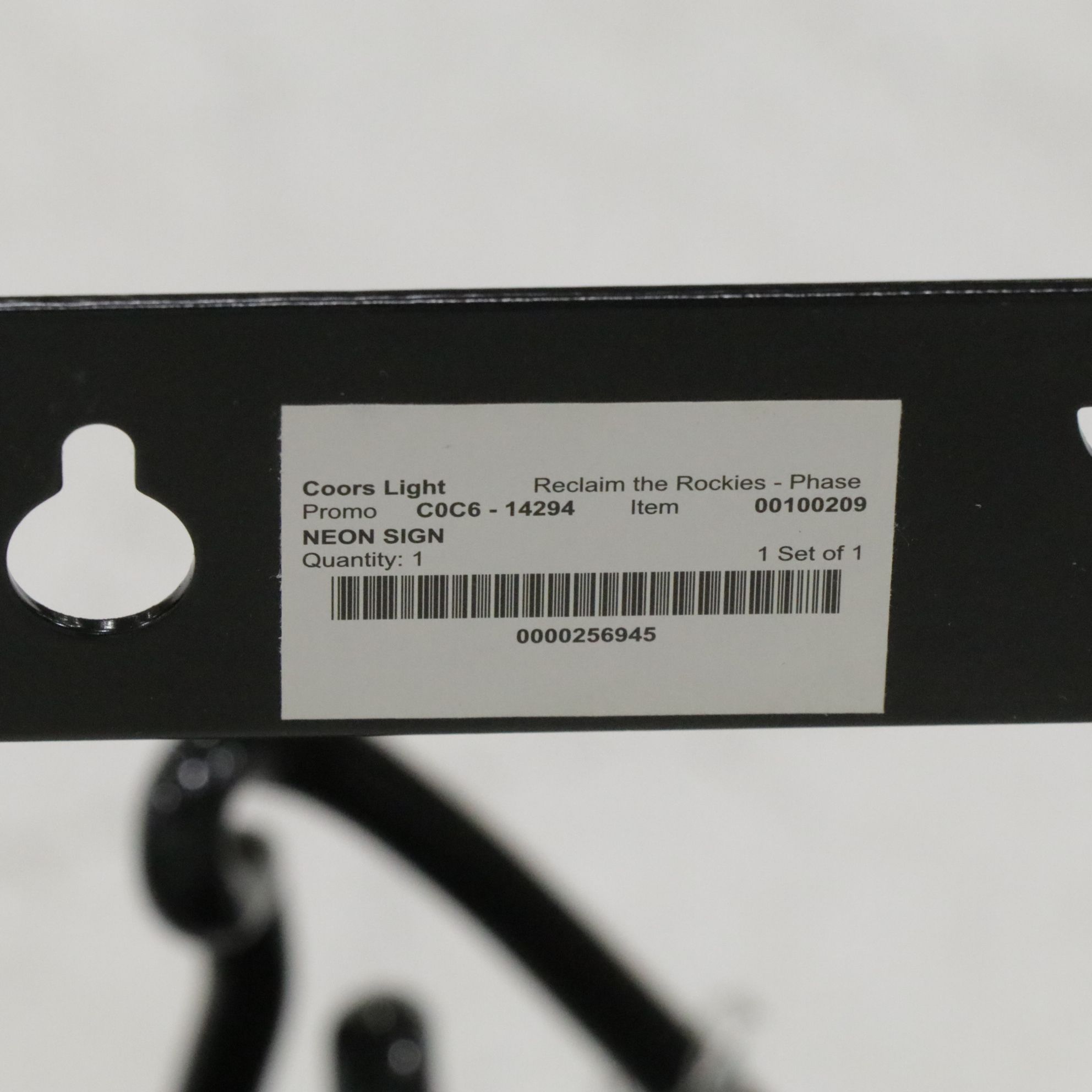 "Coors Light" Neon Wall Sign, 2015