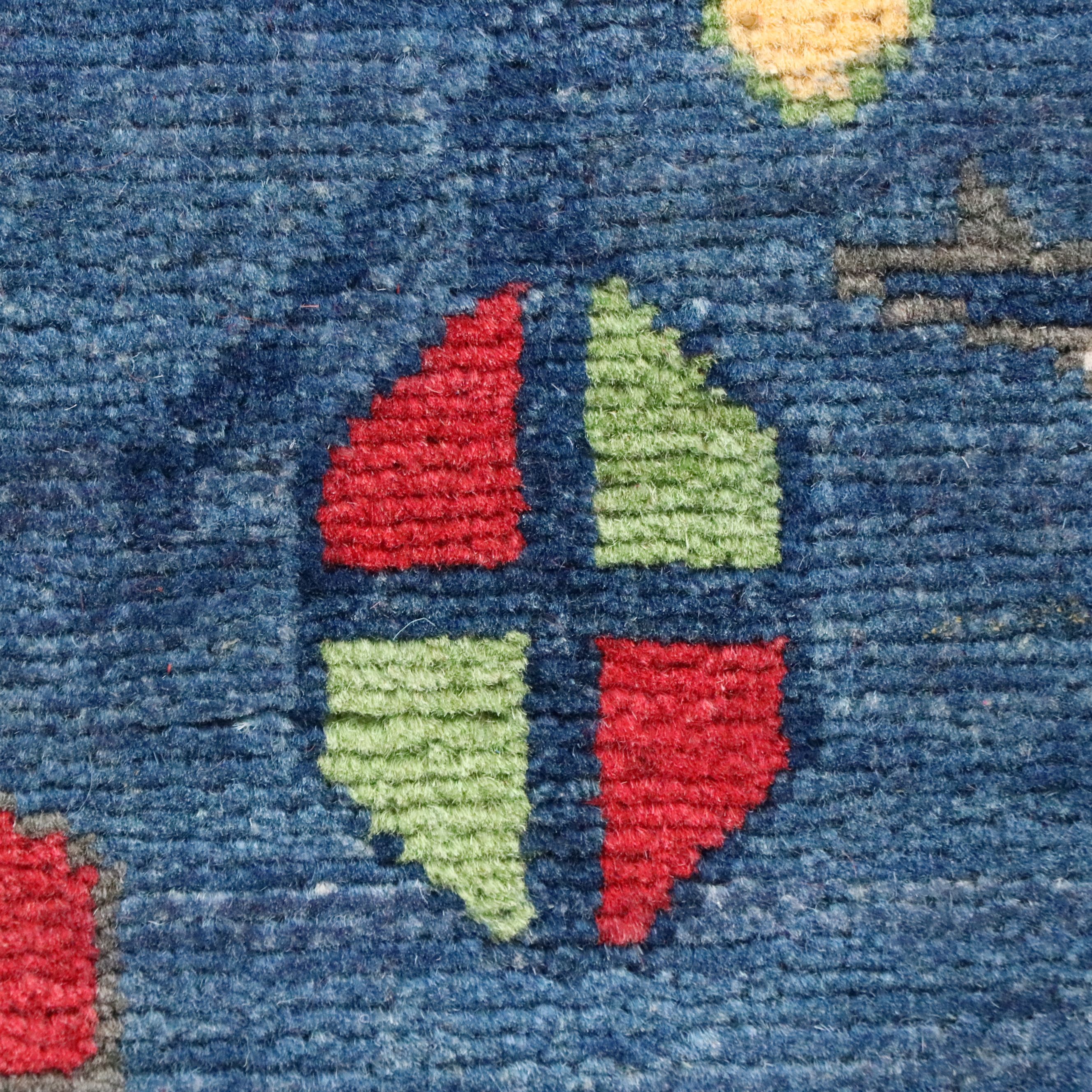 1'11 x 3' Hand-Knotted Afghan Pictorial War Accent Rug