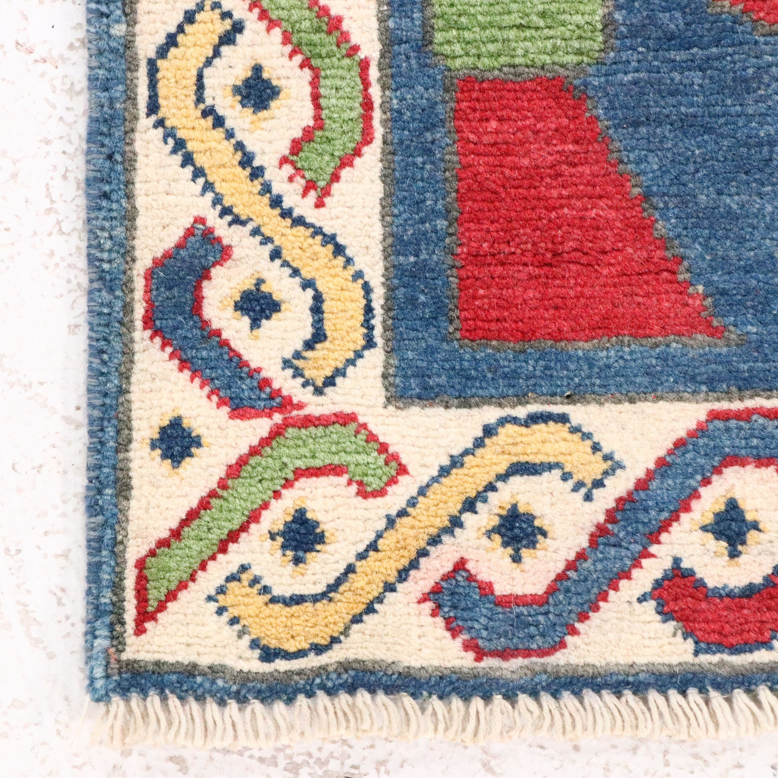 1'11 x 3' Hand-Knotted Afghan Pictorial War Accent Rug