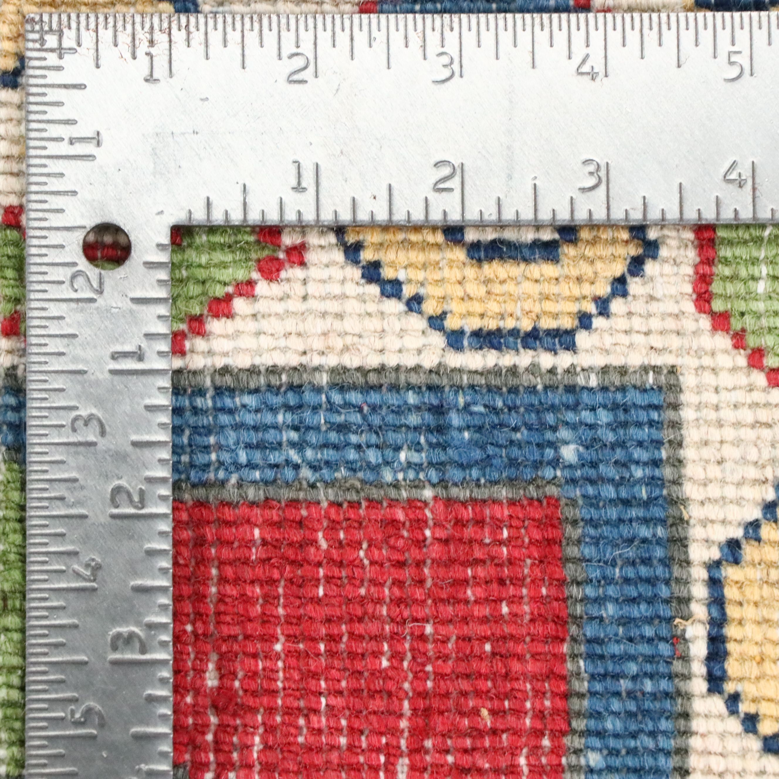 1'11 x 3' Hand-Knotted Afghan Pictorial War Accent Rug