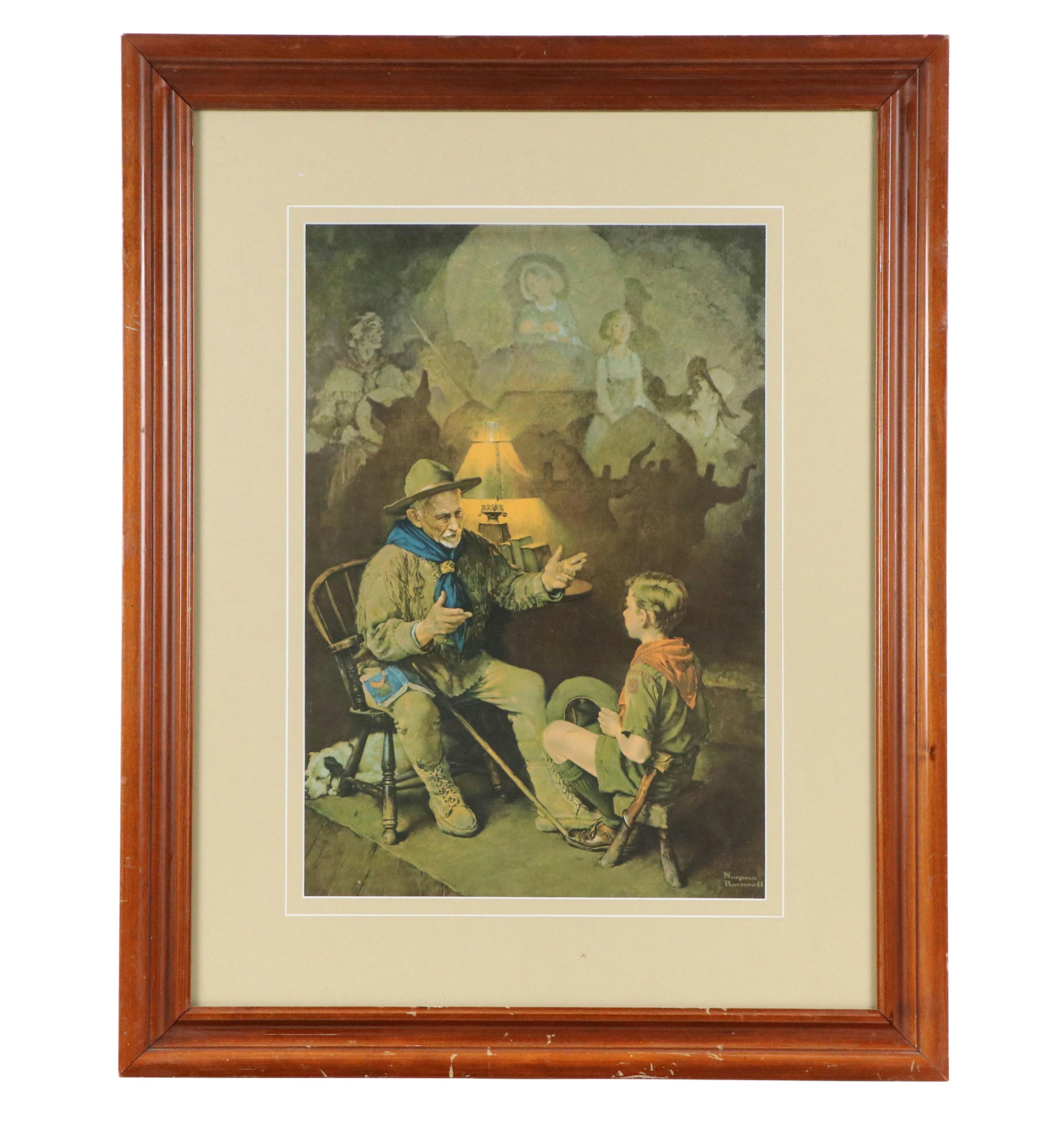Offset Lithograph After Norman Rockwell "Scout Memories"