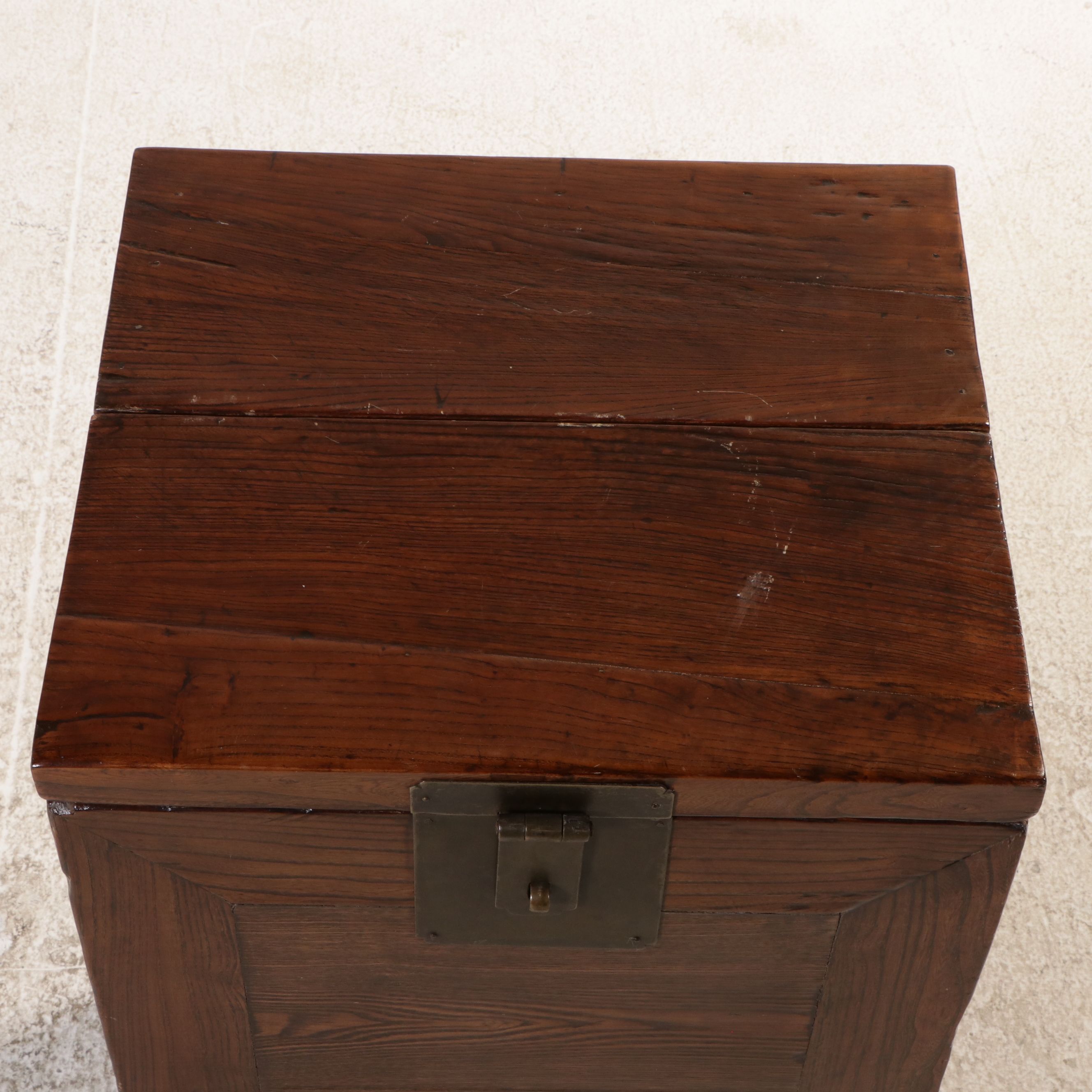 Chinese Brass Mounted Elm Cabinet