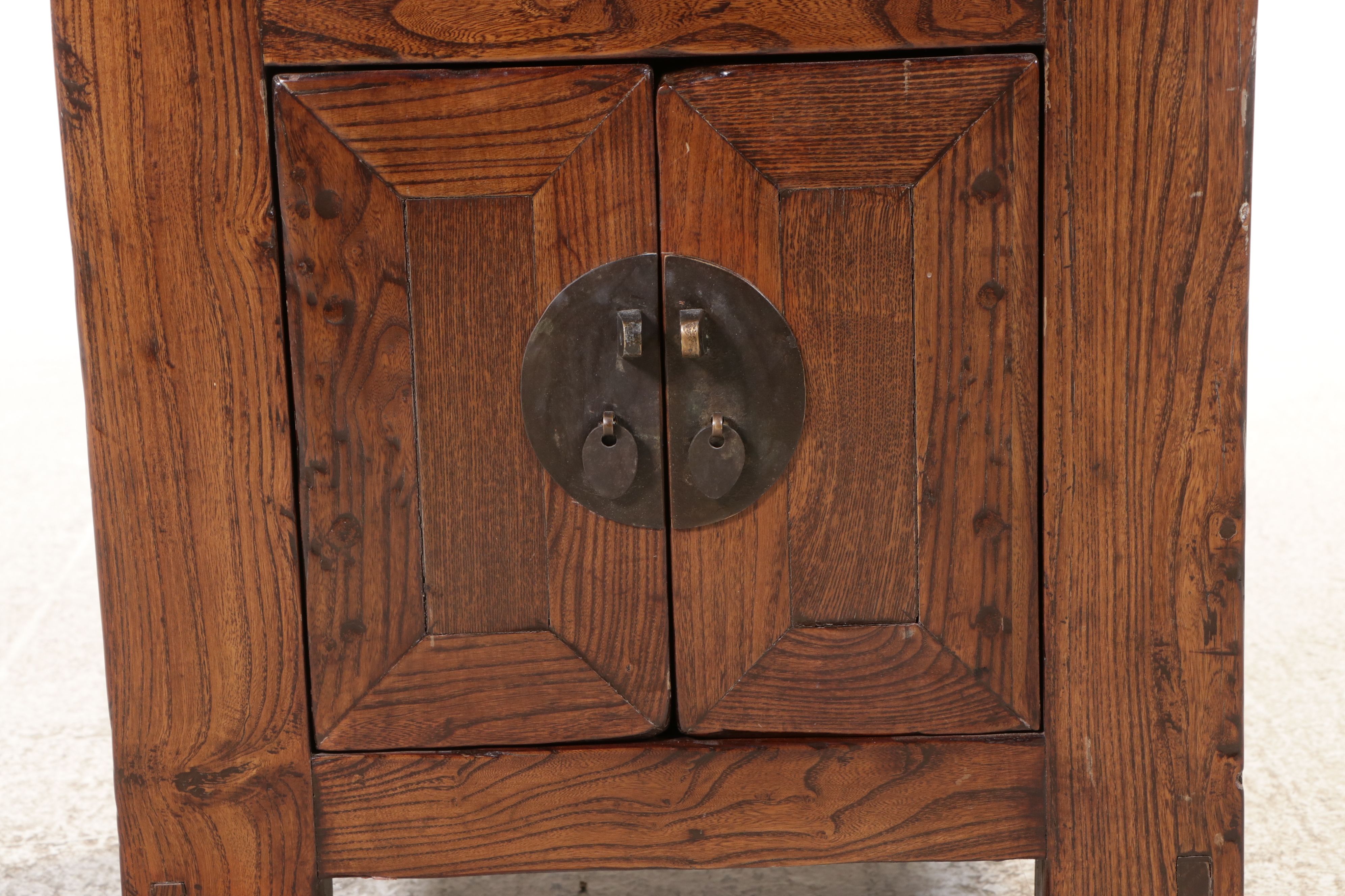 Chinese Brass Mounted Elm Cabinet
