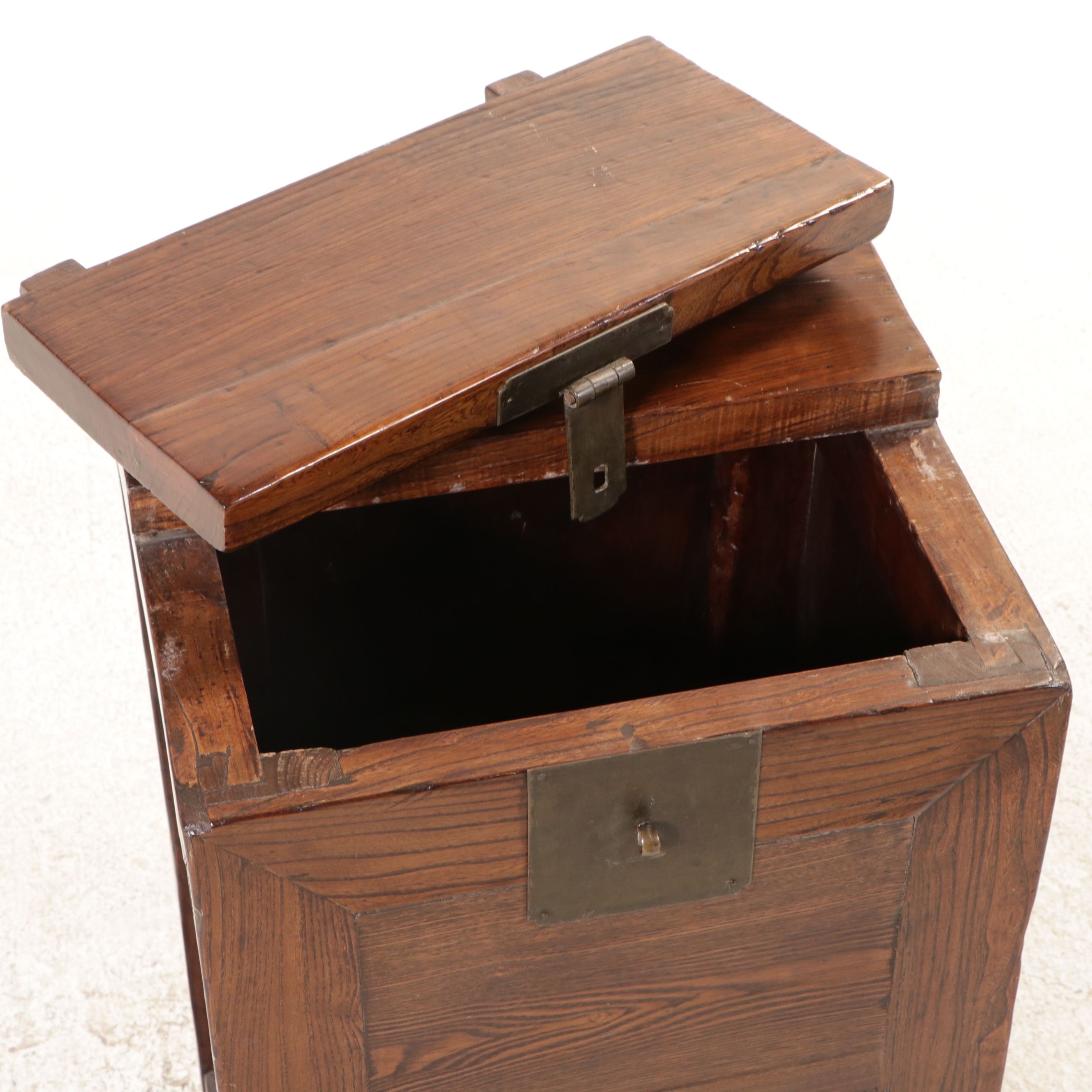 Chinese Brass Mounted Elm Cabinet