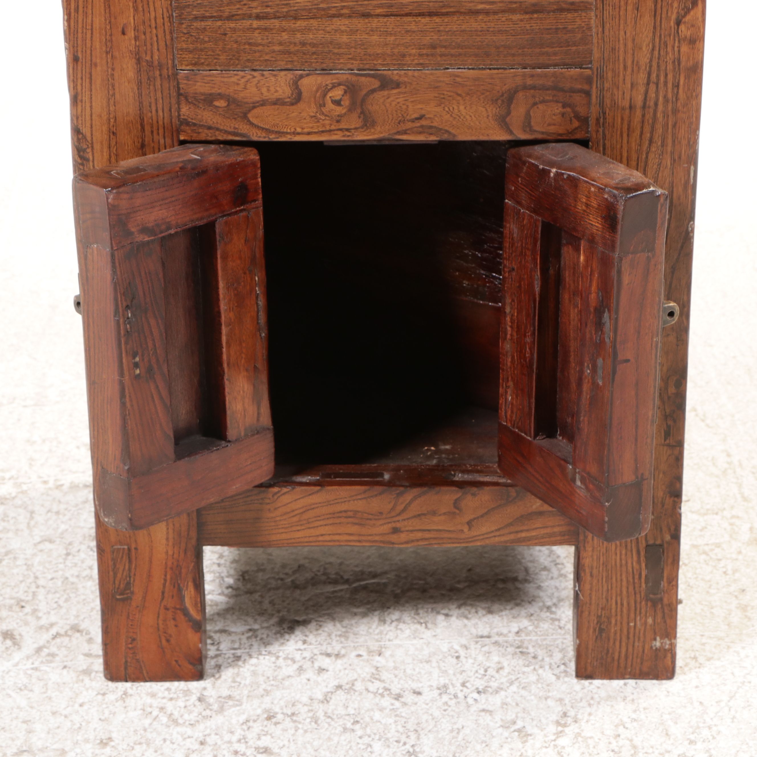 Chinese Brass Mounted Elm Cabinet