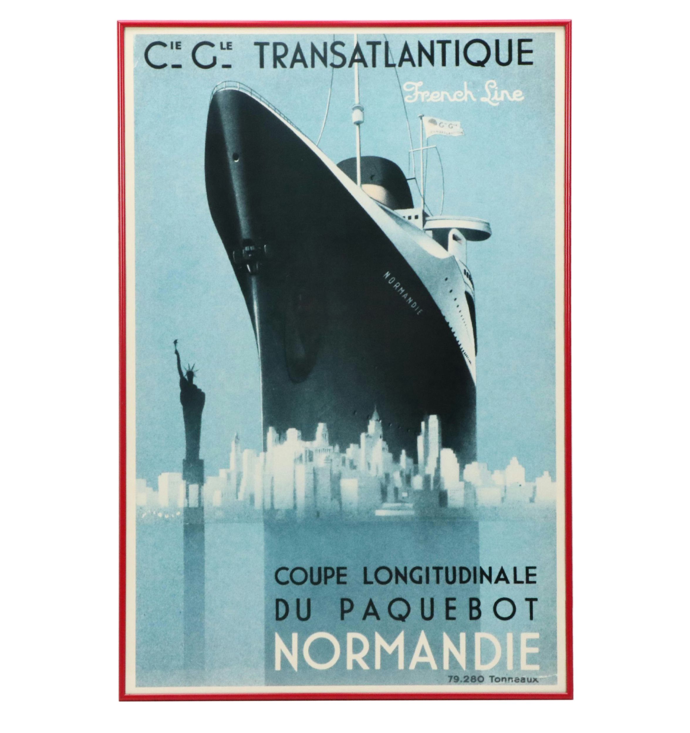 "Normandie" Reproduction Offset Lithograph Poster