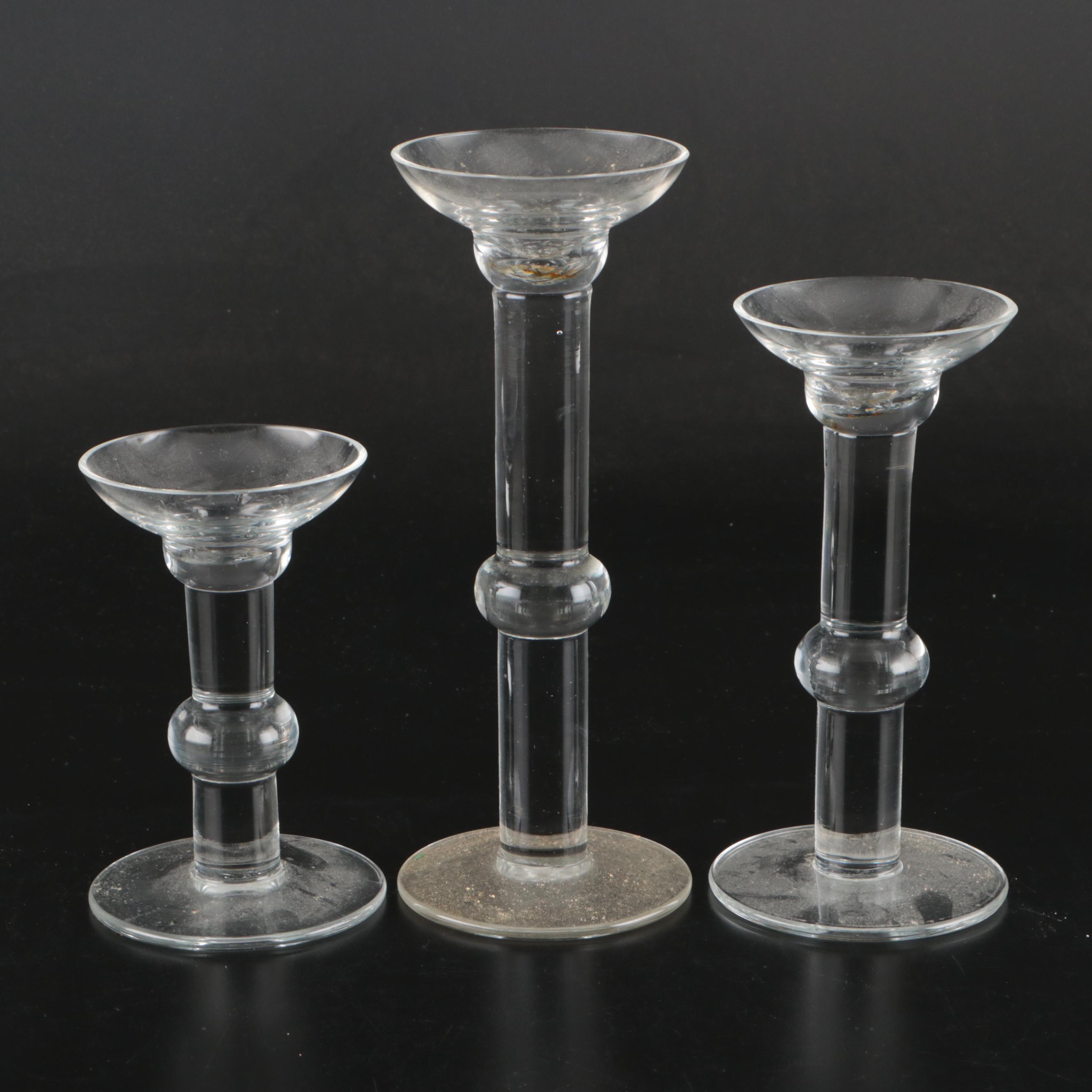 Mikasa "Flair" Crystal Bowl with Crystal Candle Holders