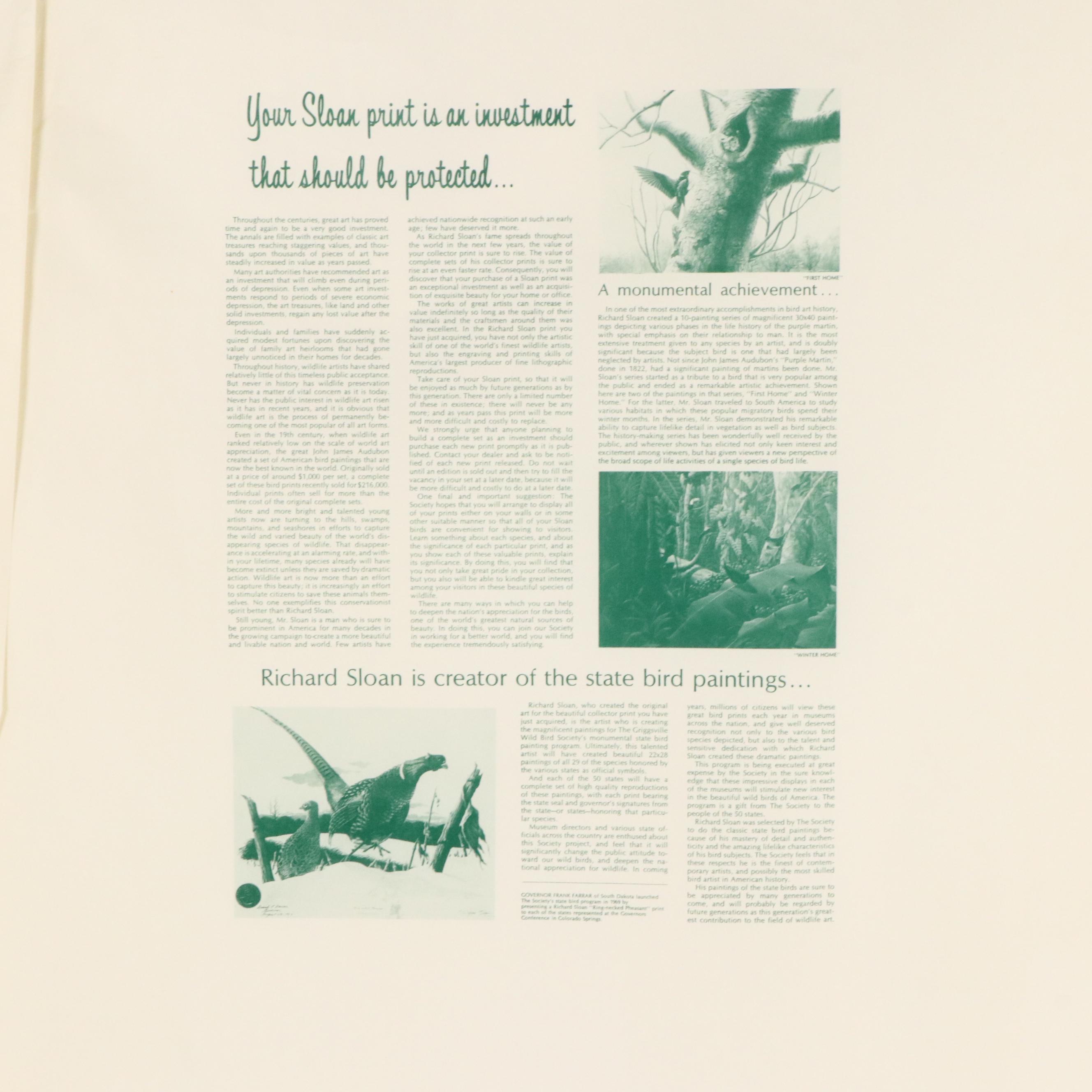 Richard Sloan Offset Lithograph "Nene," Circa 1976