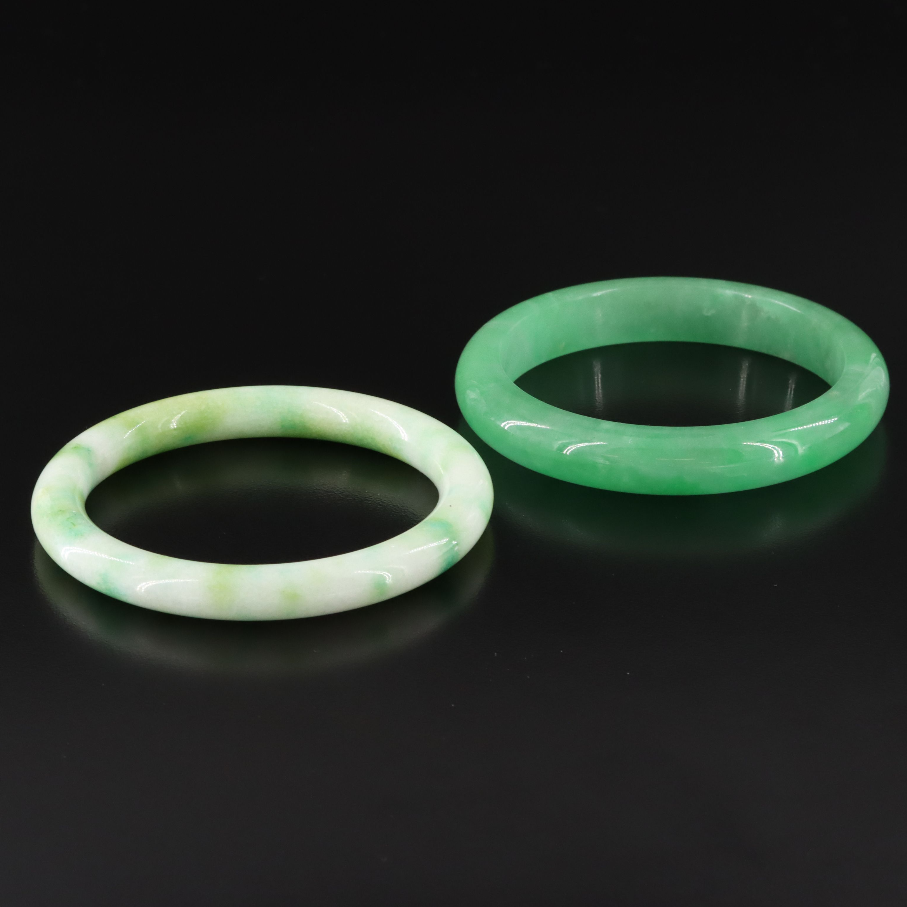 Jadeite and Calcite Hololith Bangles