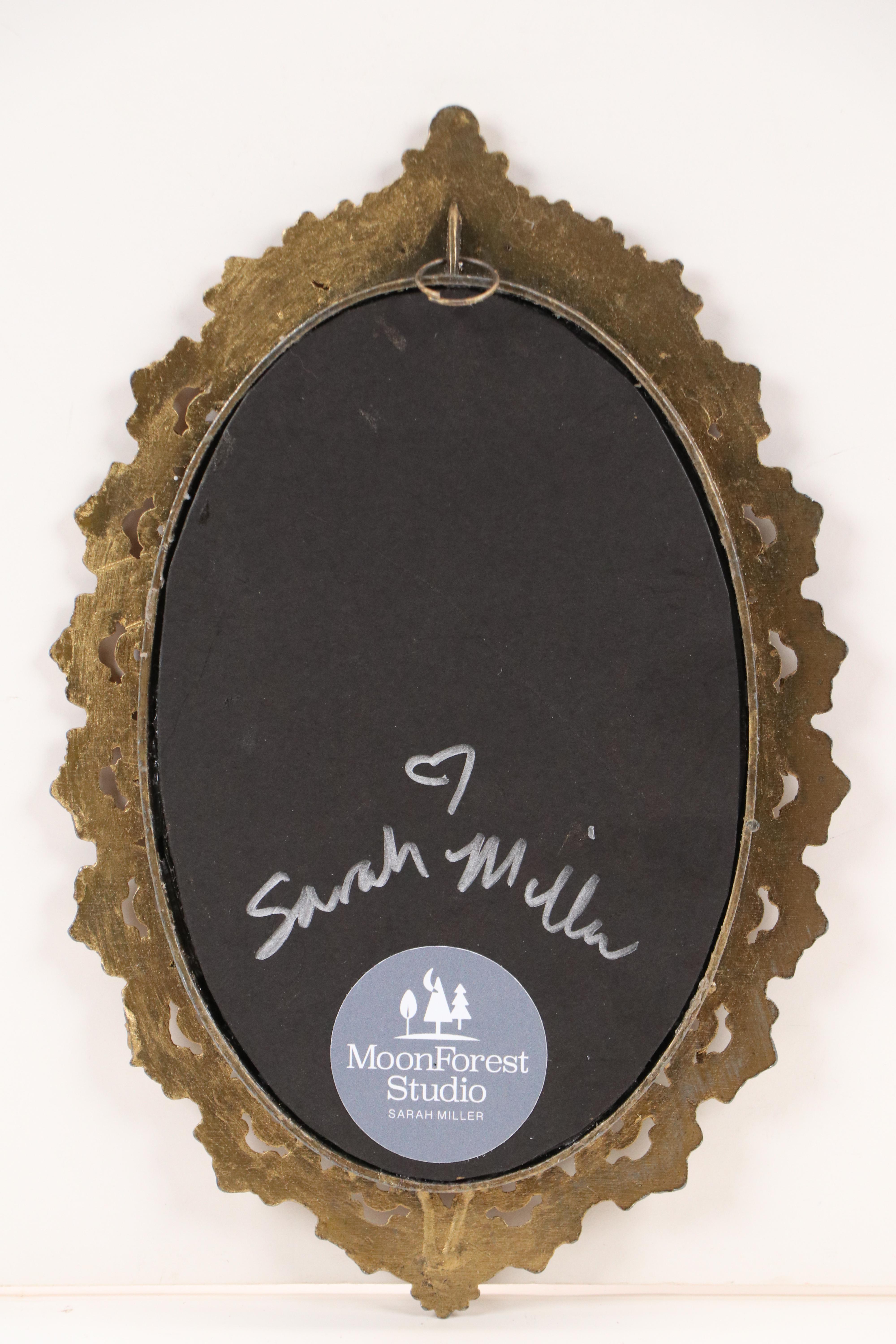 Sarah Miller Fiber Art Wall Hanging of Mystic Eye "Visions of Verdigris"