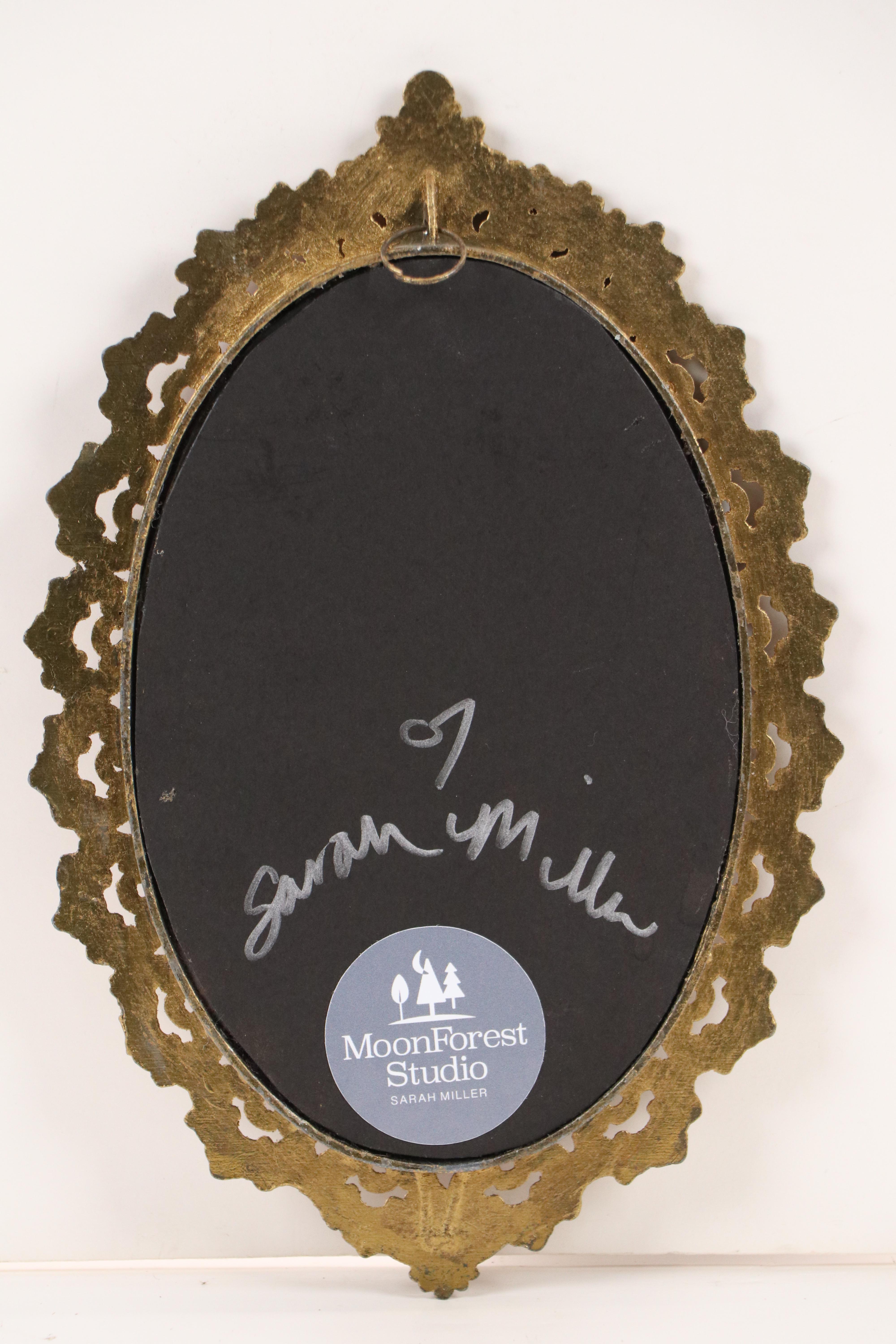 Sarah Miller Fiber Art Wall Hanging Art of Mystic Eye "Perfectly Pink-a-Fied"