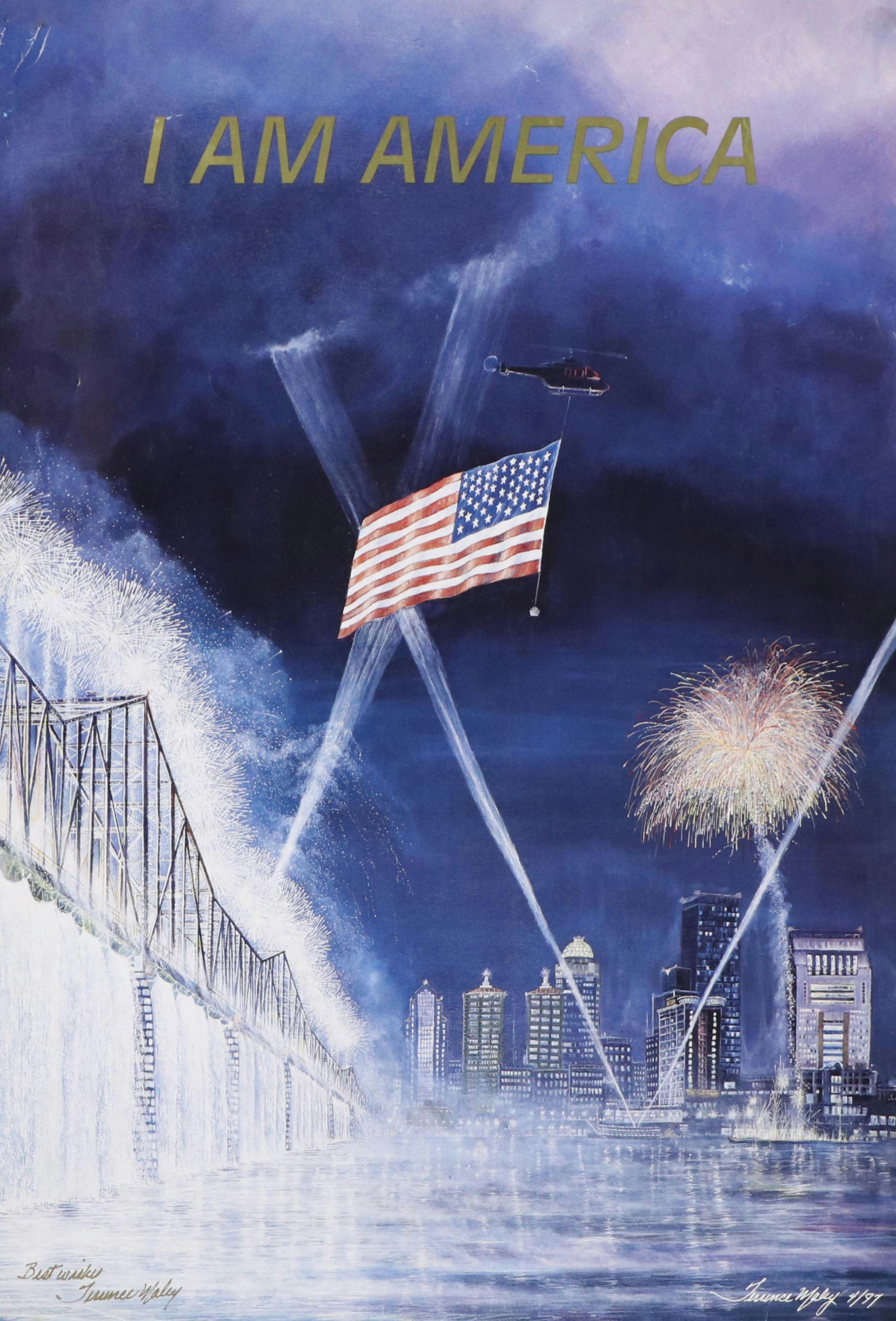 Terence Mally Offset Lithograph Poster "I Am America"