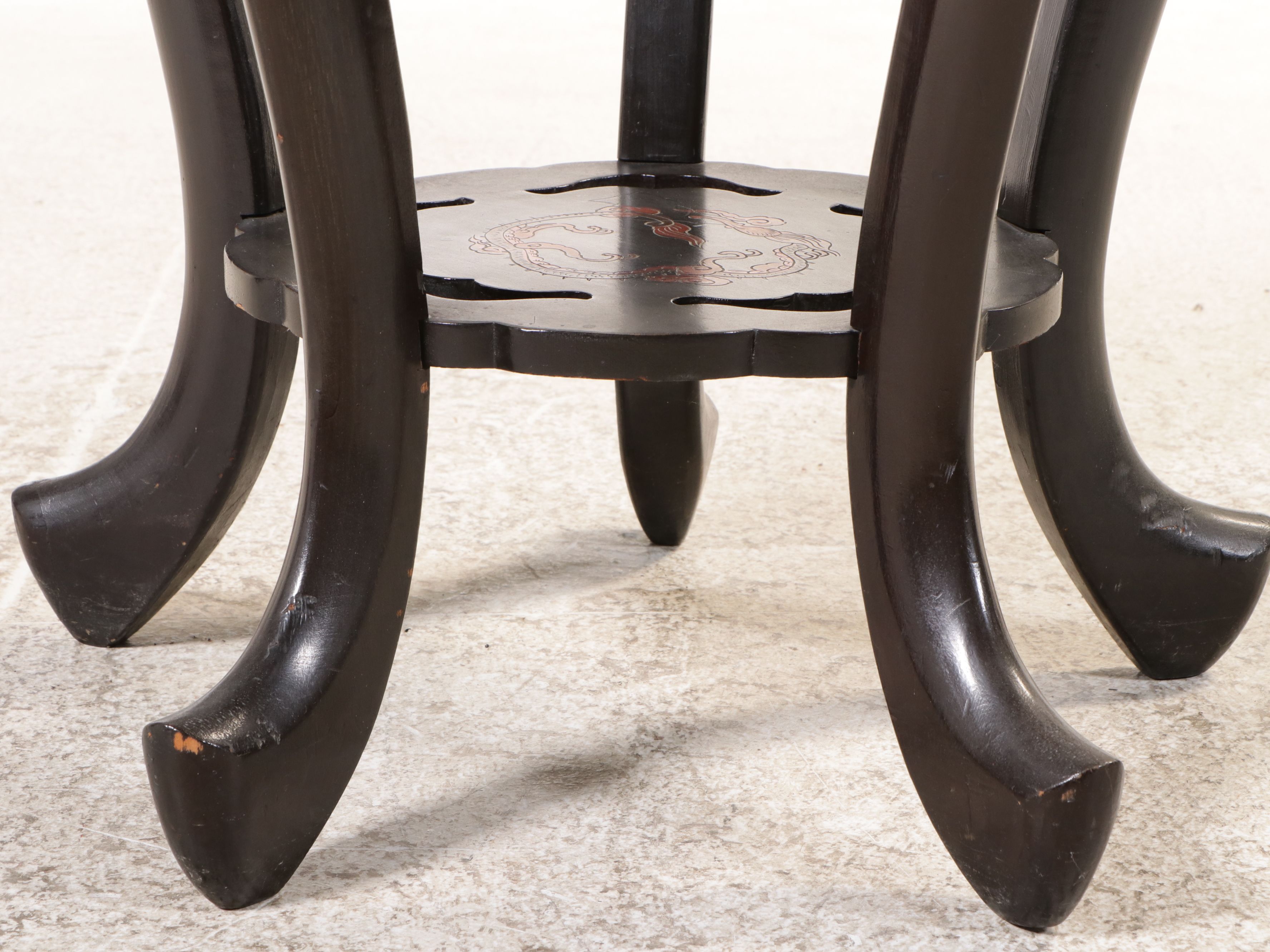 Chinese Carved and Lacquered Wood Stand