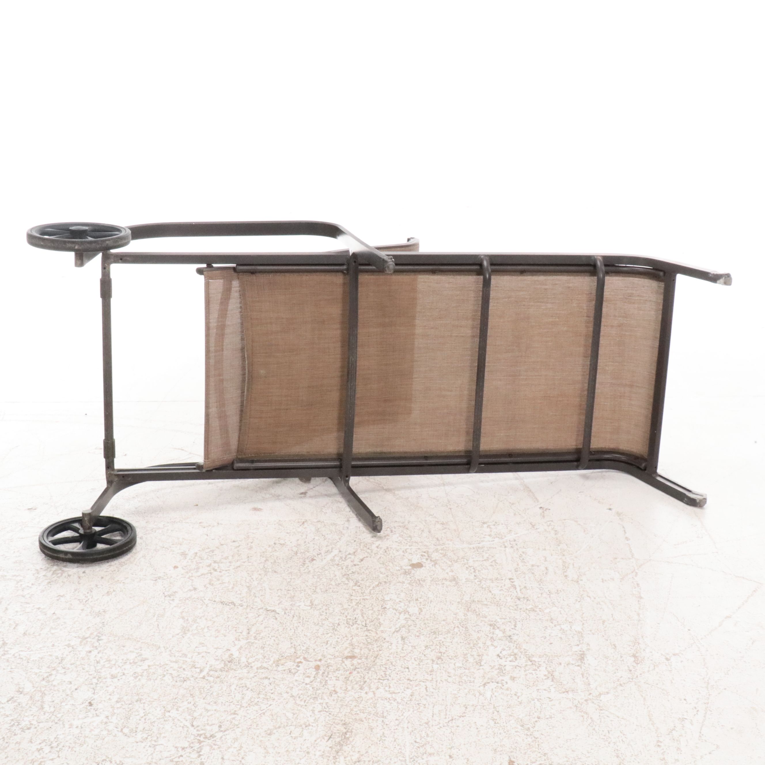 Pair of Contemporary Metal Framed Patio Chaise Lounges