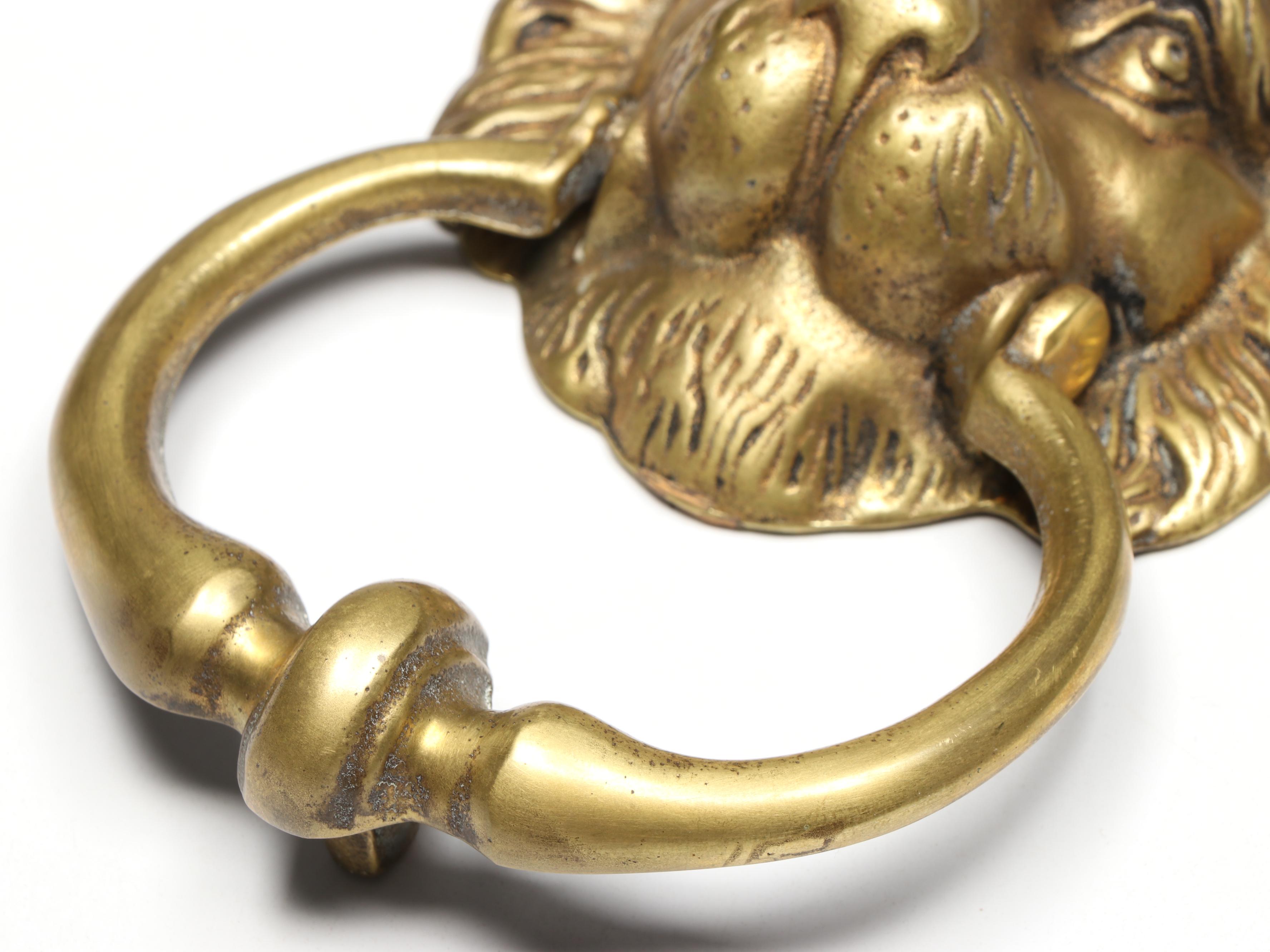 Peerage English Brass Lion Head Door Knocker