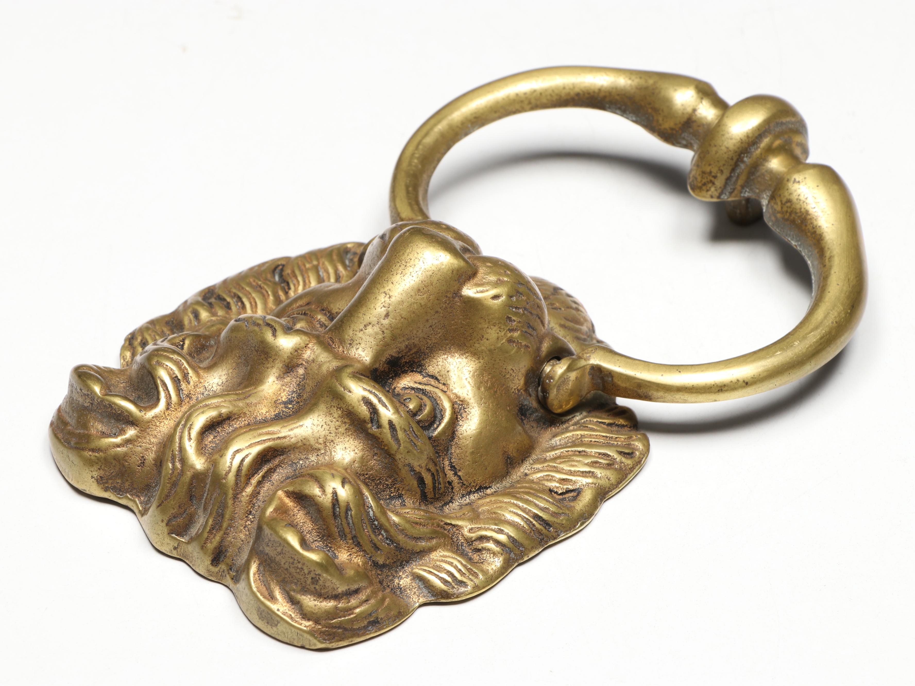 Peerage English Brass Lion Head Door Knocker