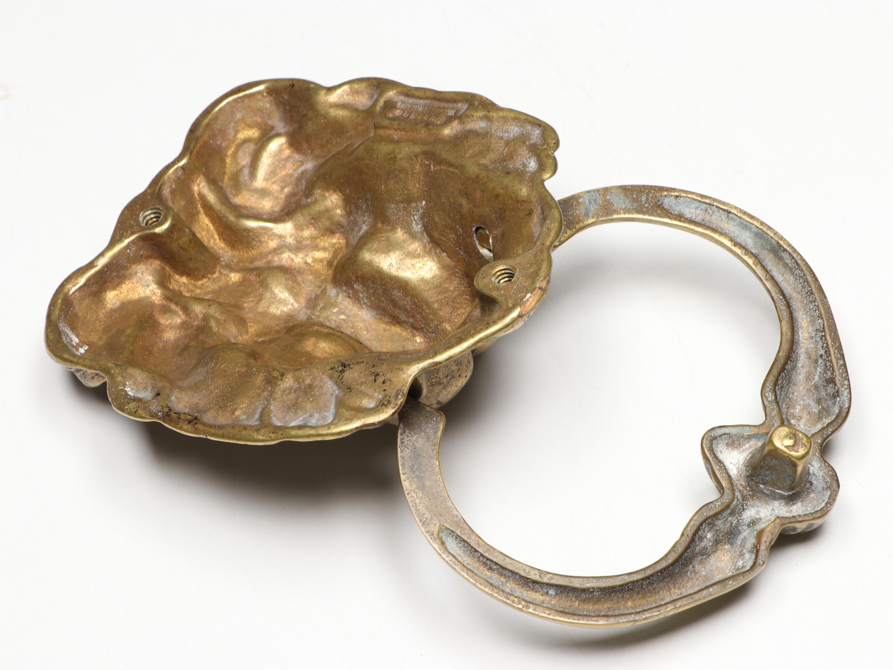 Peerage English Brass Lion Head Door Knocker