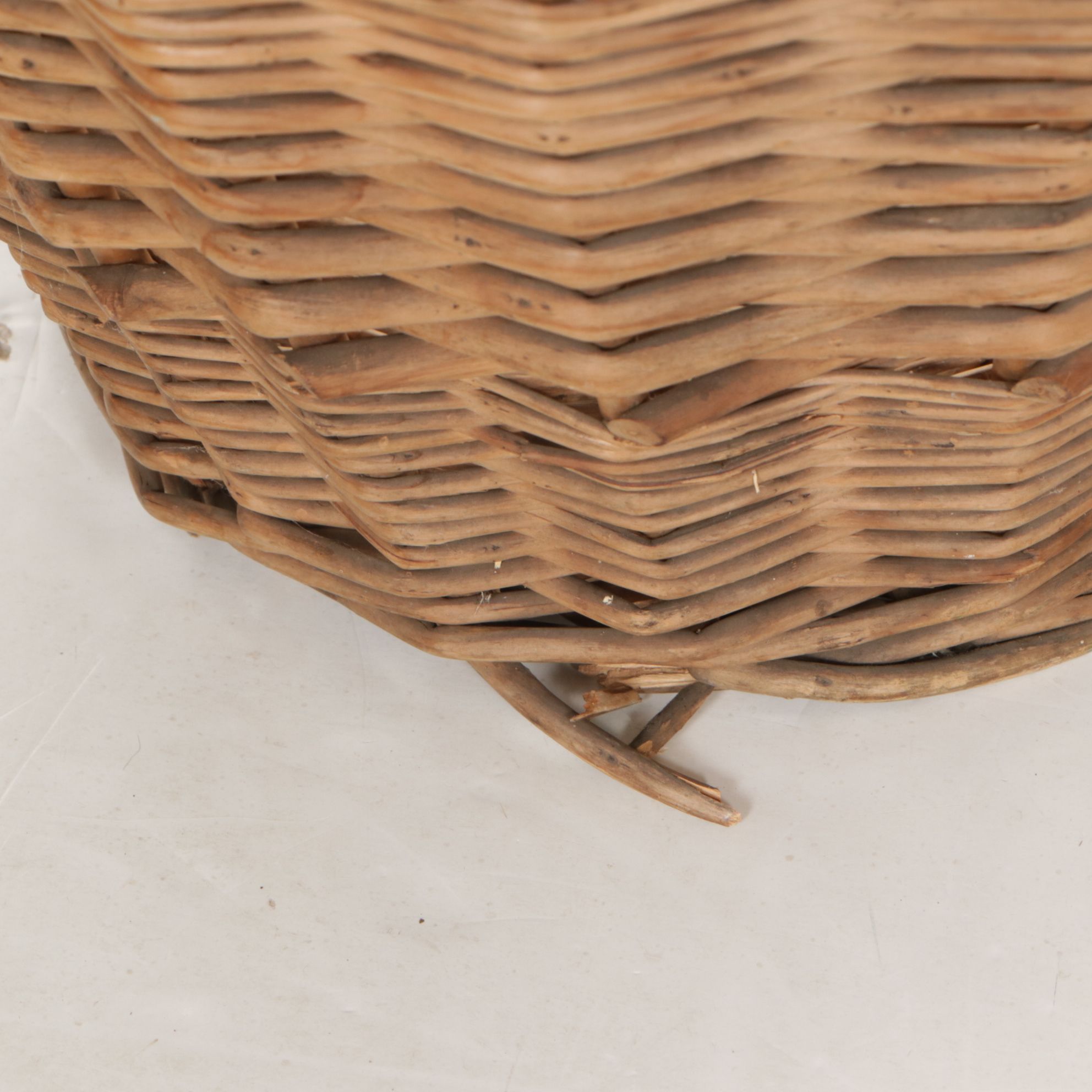 Pima Coiled Basket with Rustic Wood and Other Woven Baskets