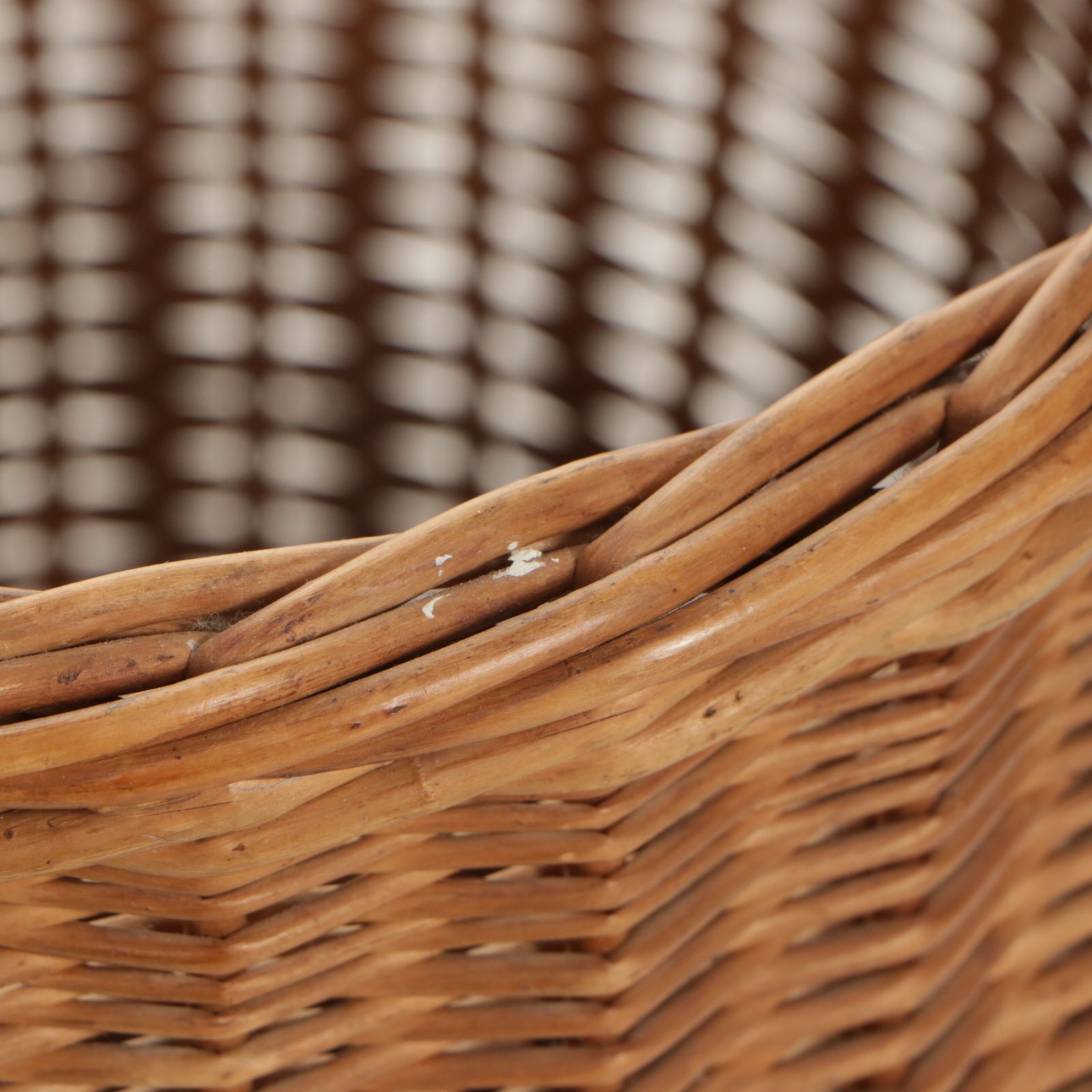 Pima Coiled Basket with Rustic Wood and Other Woven Baskets