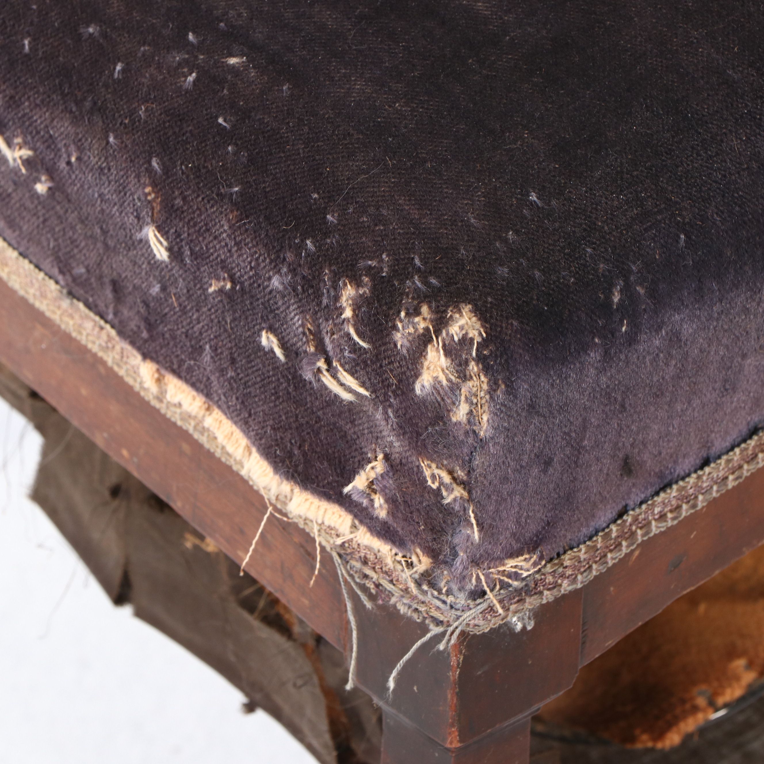 Pair of Victorian Velvet Upholstered Parlor Chairs, 19th Century