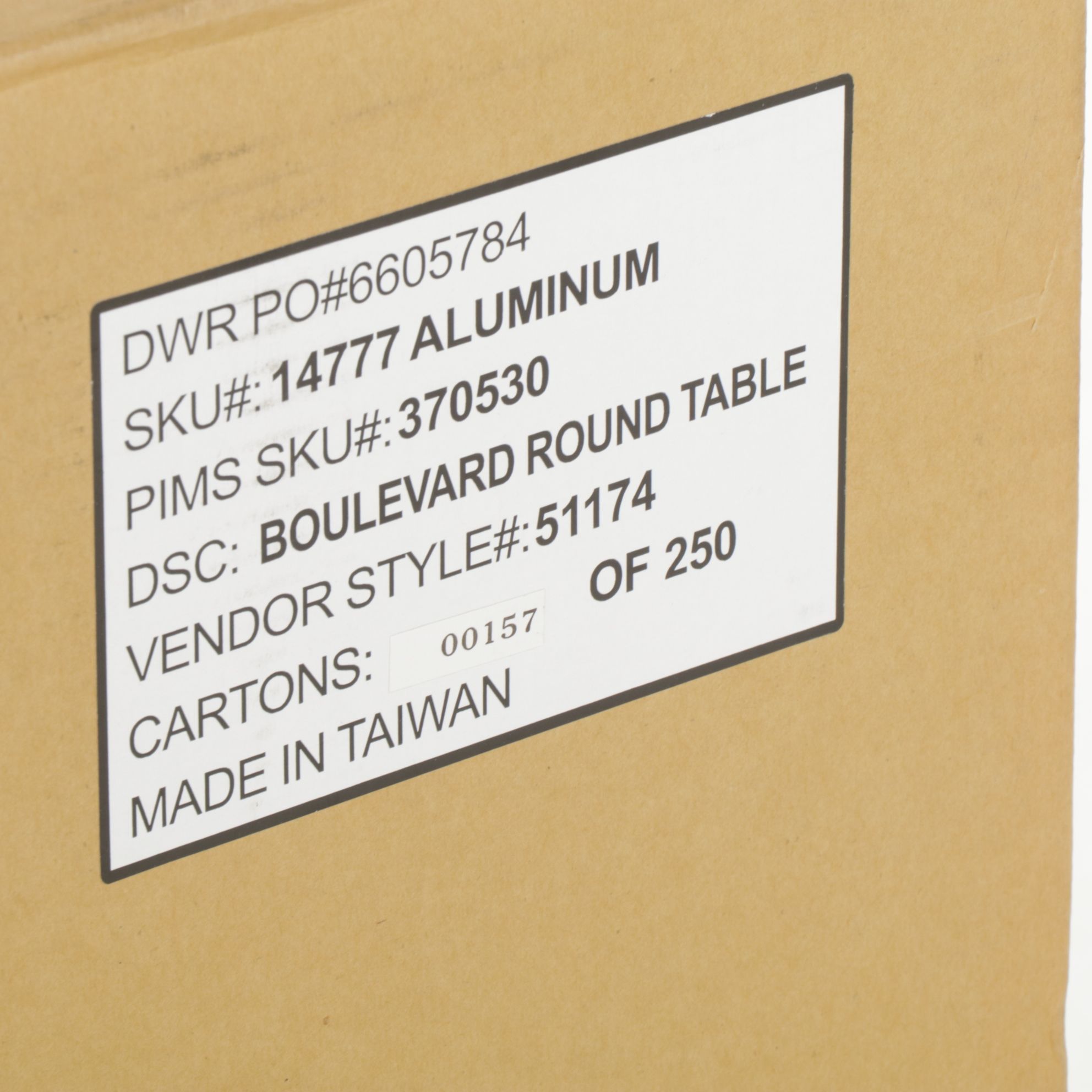 Design Within Reach "Boulevard" Powder Coated Aluminum Outdoor Dining Table