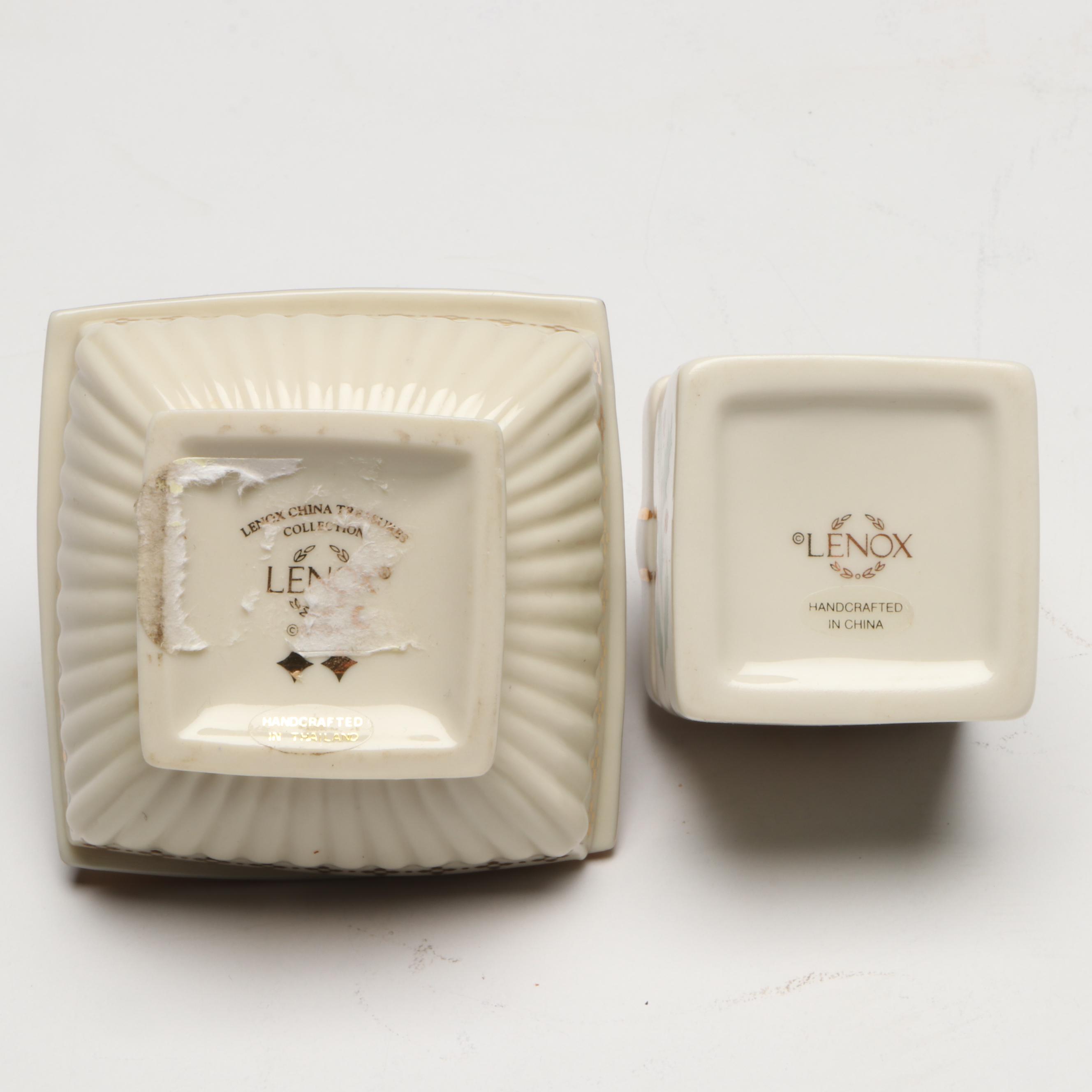 Czechoslovak, Staffordshire and Lenox Decorative Porcelain Boxes