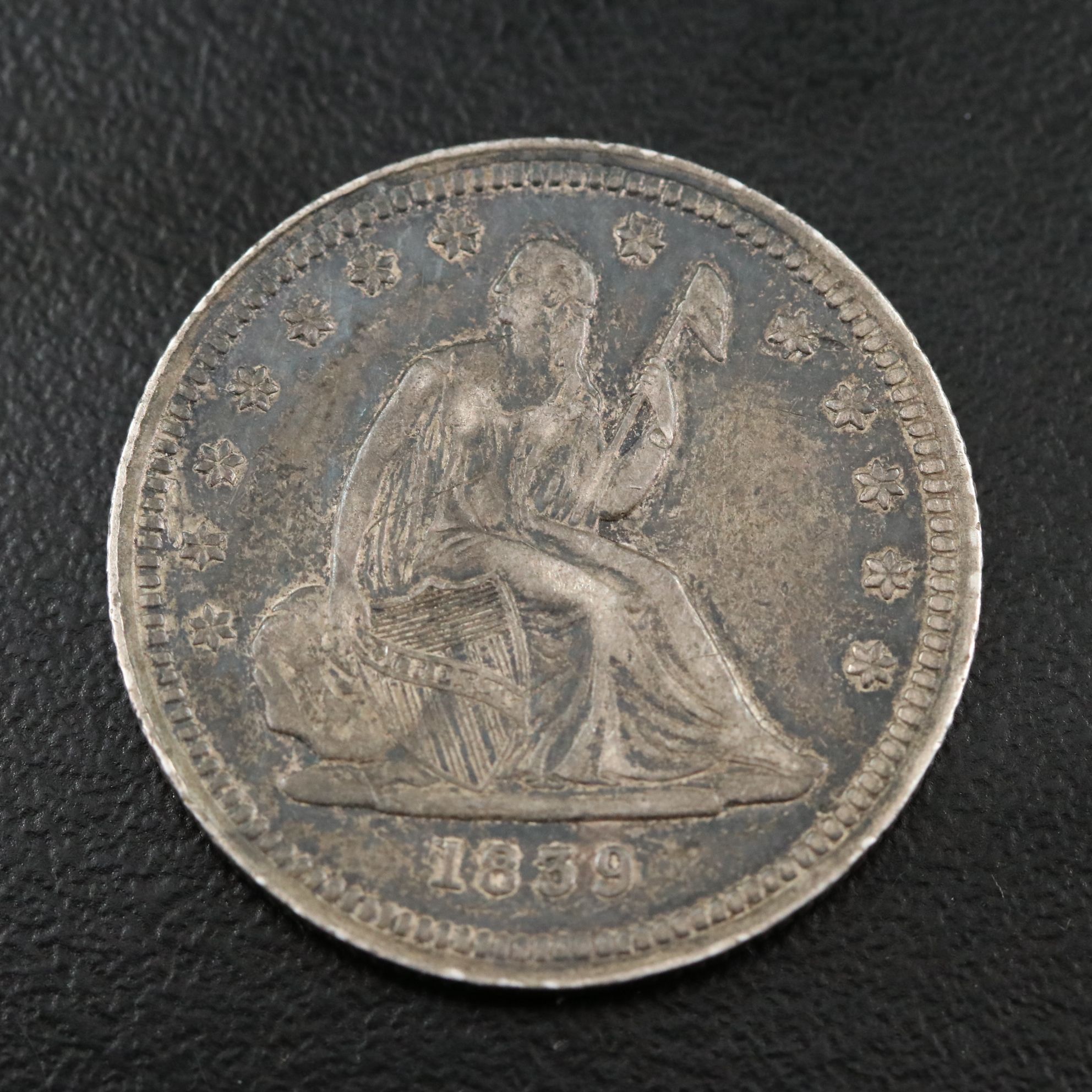 1839 Seated Liberty Silver Quarter