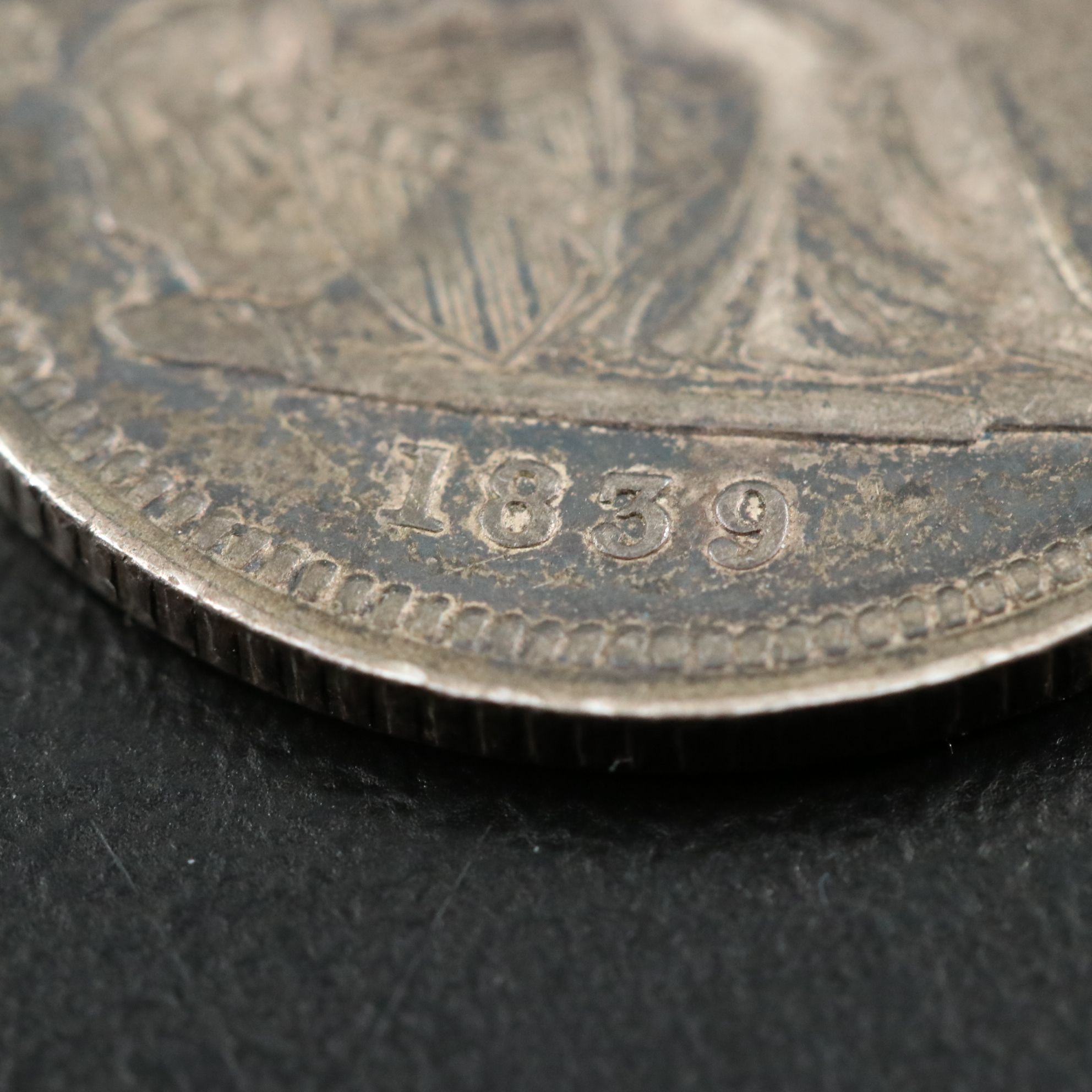 1839 Seated Liberty Silver Quarter