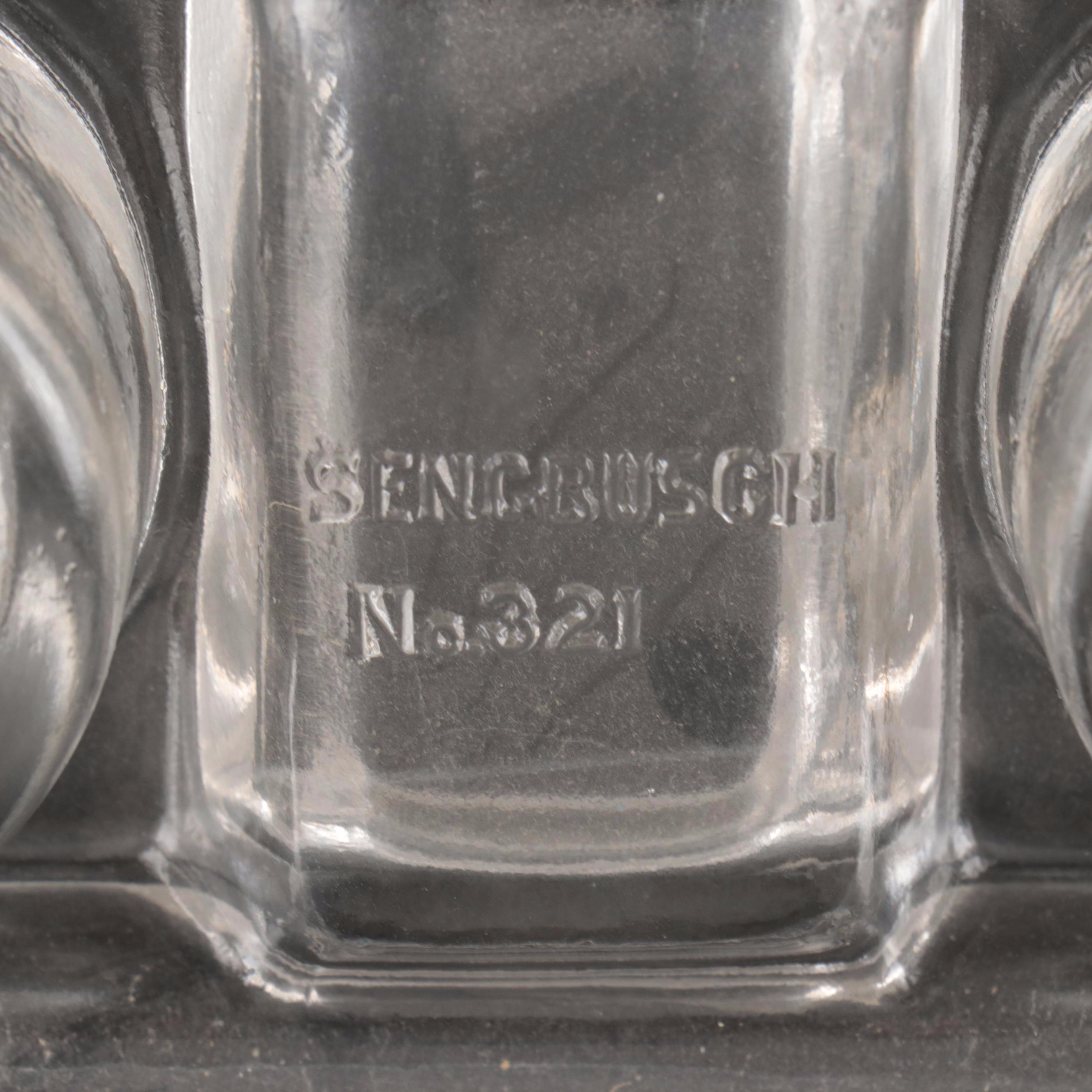 Art Deco Sengbusch Self-Closing Glass Inkstand, Early to Mid-20th Century