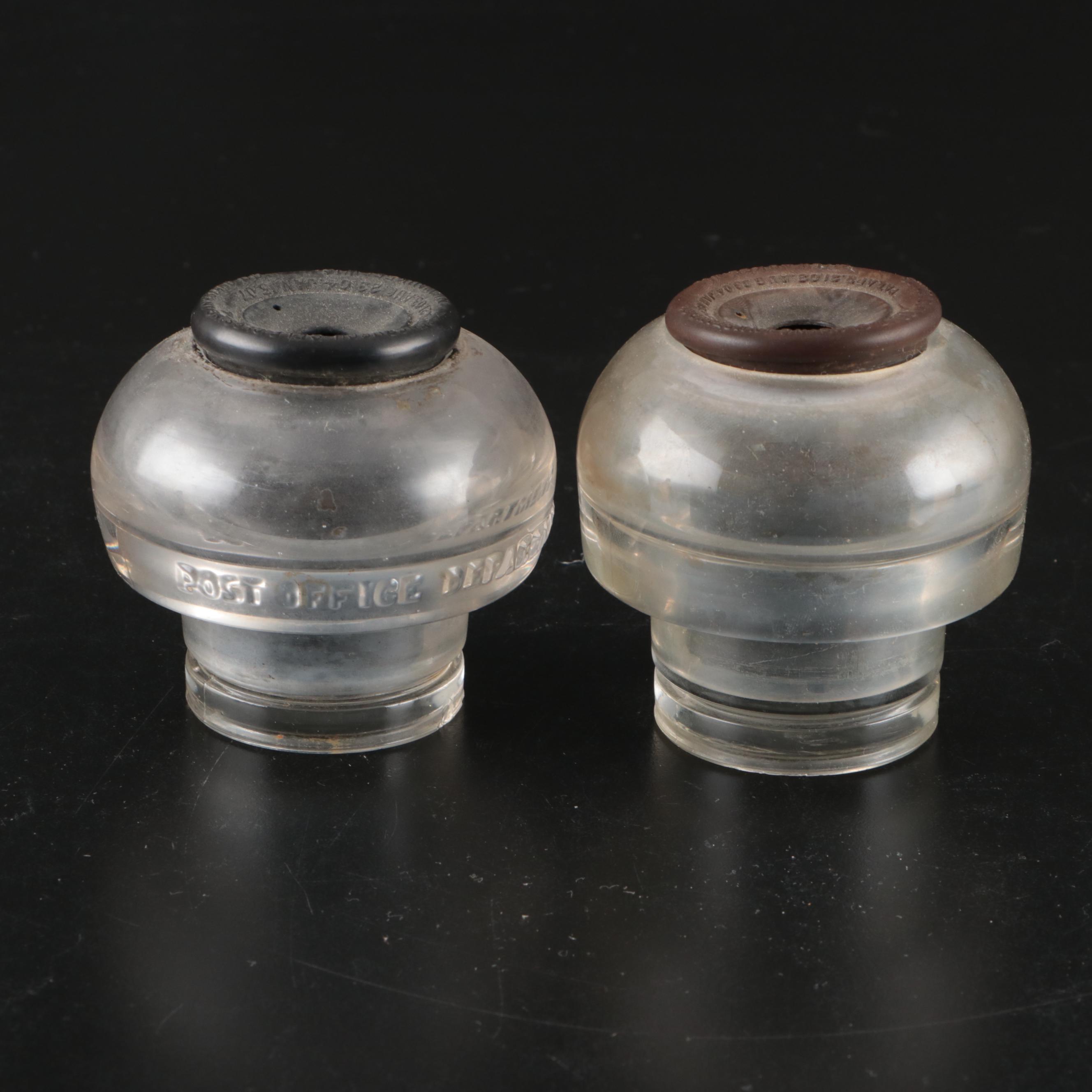 Art Deco Sengbusch Self-Closing Glass Inkstand, Early to Mid-20th Century