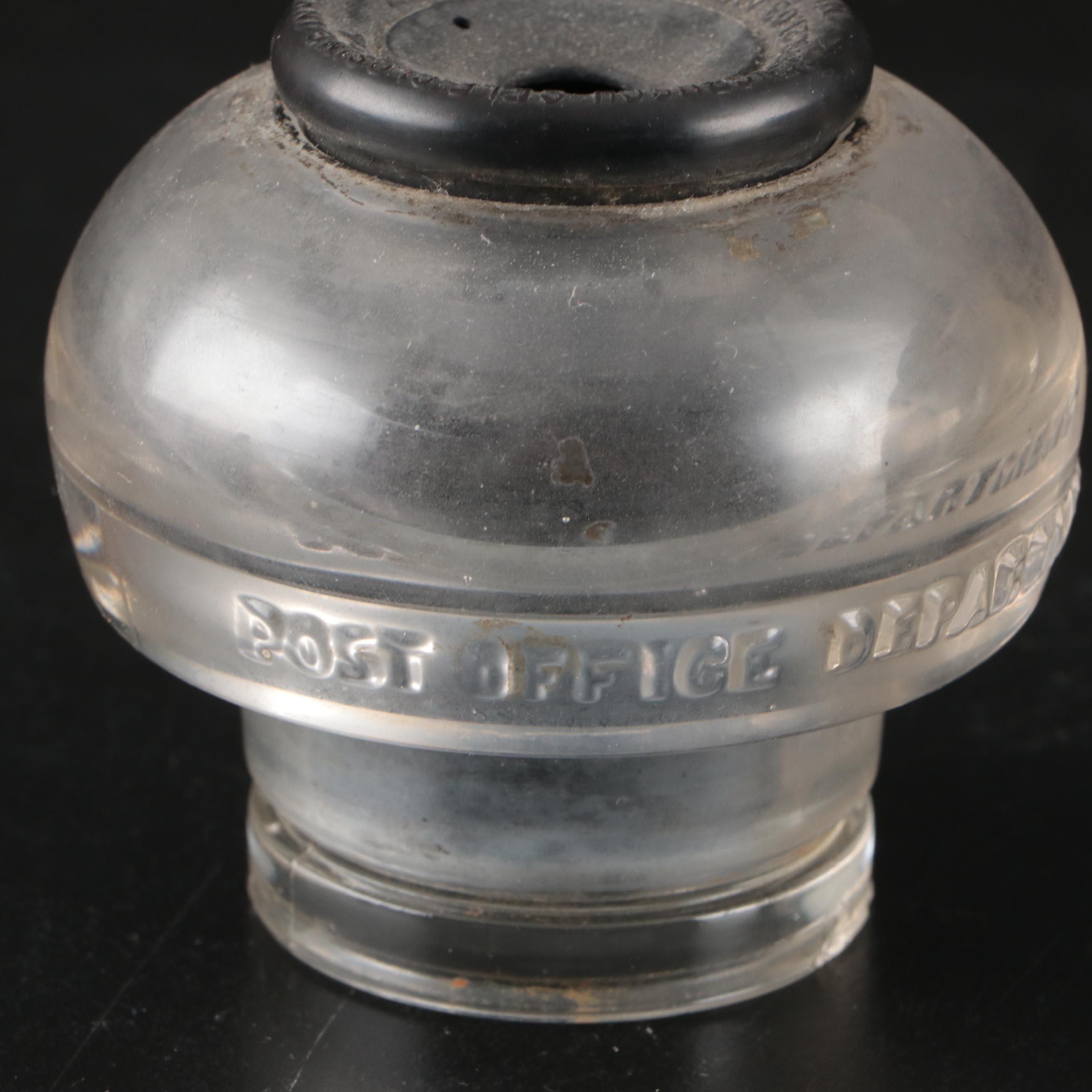 Art Deco Sengbusch Self-Closing Glass Inkstand, Early to Mid-20th Century