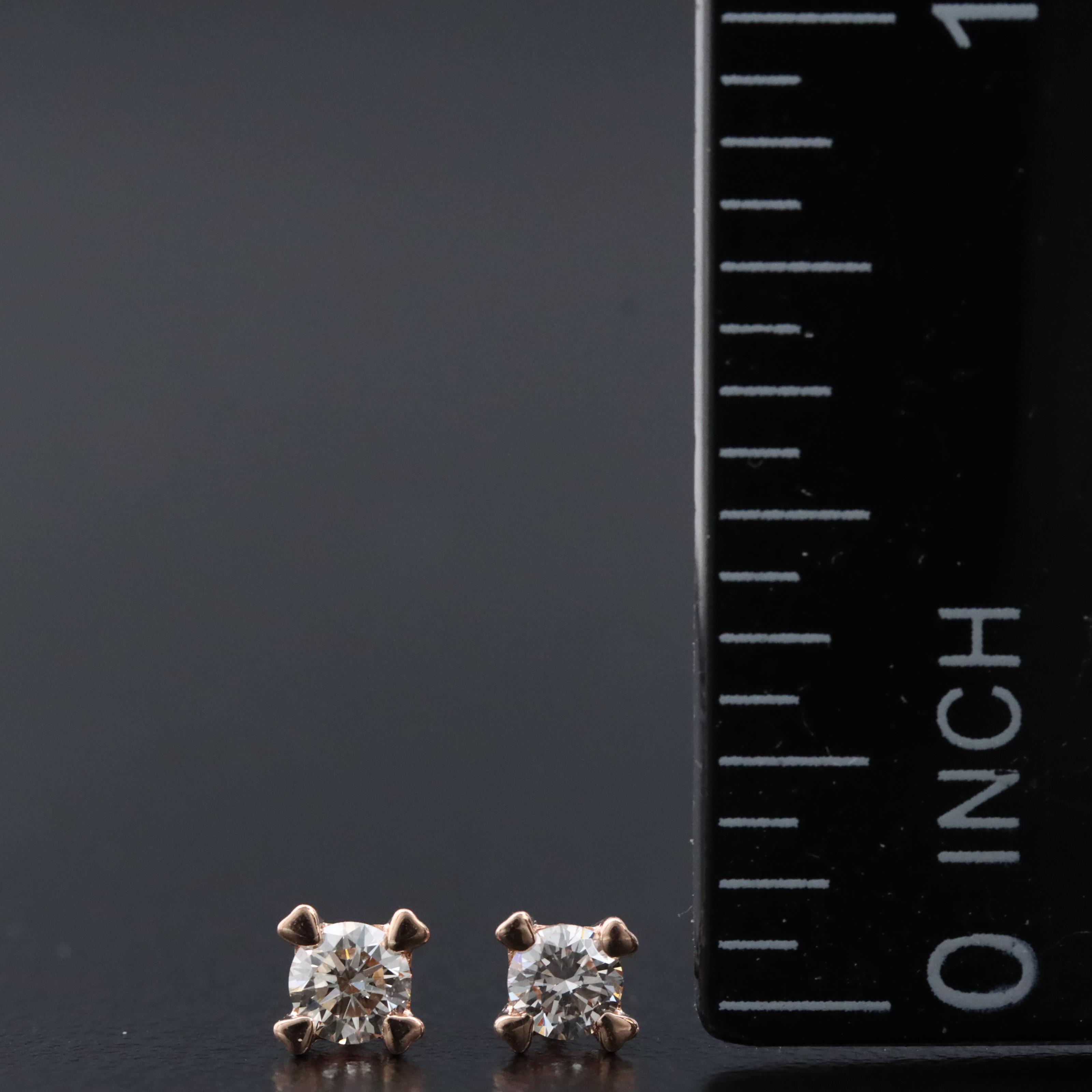 14K Rose Gold 0.22 CTW Diamond Stud Earrings