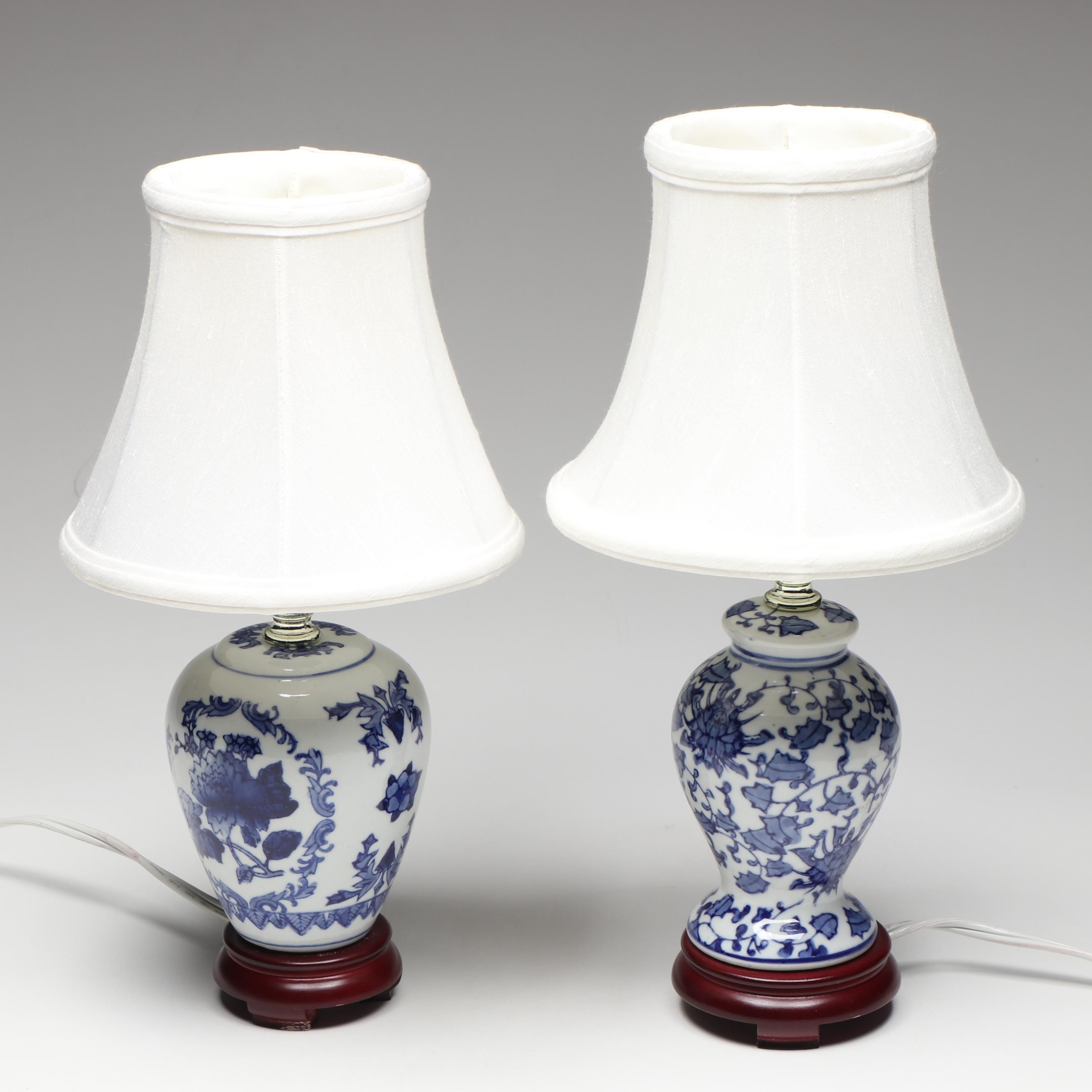 Blue on White Porcelain Table Lamps