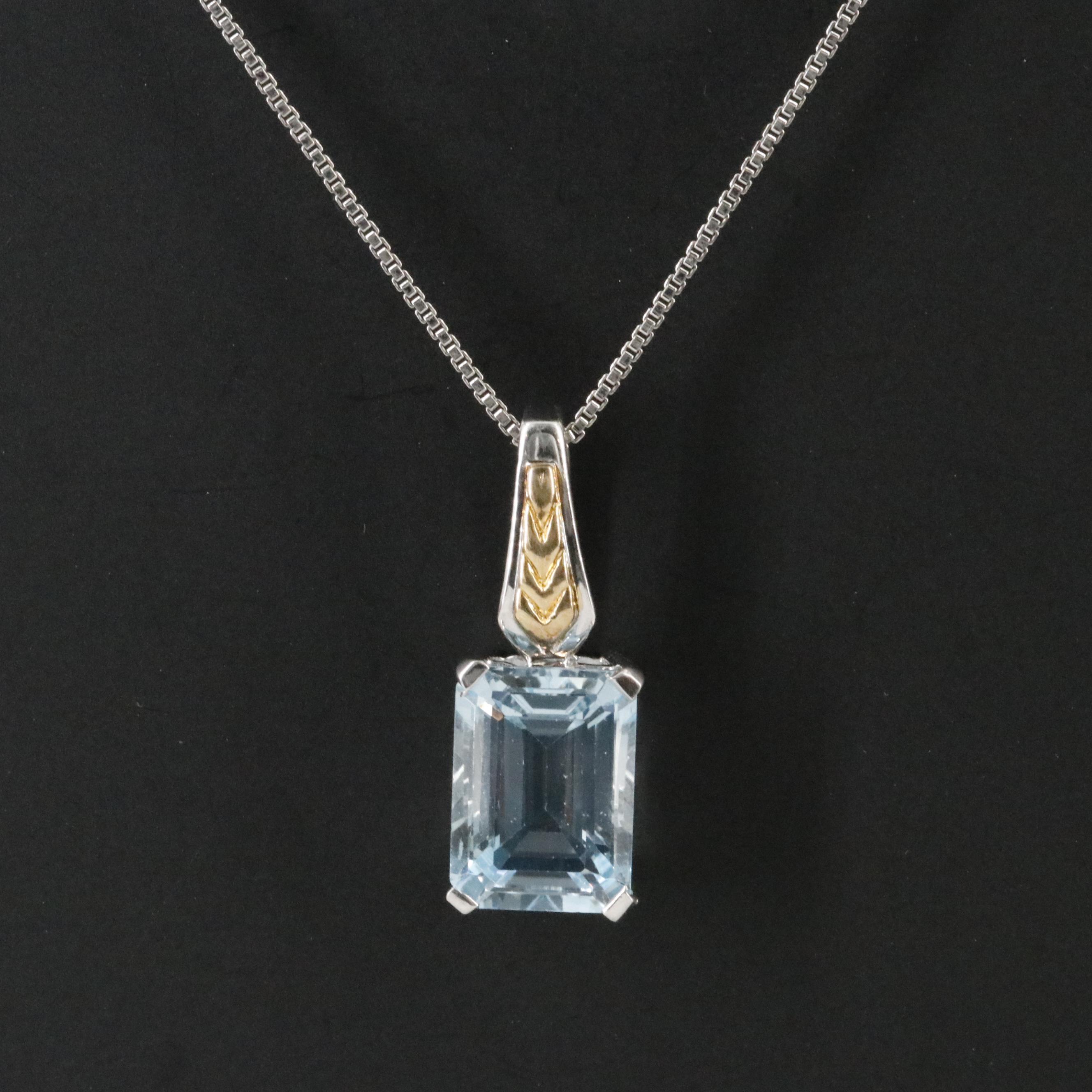 Sterling Sky Blue Topaz Pendant Necklace