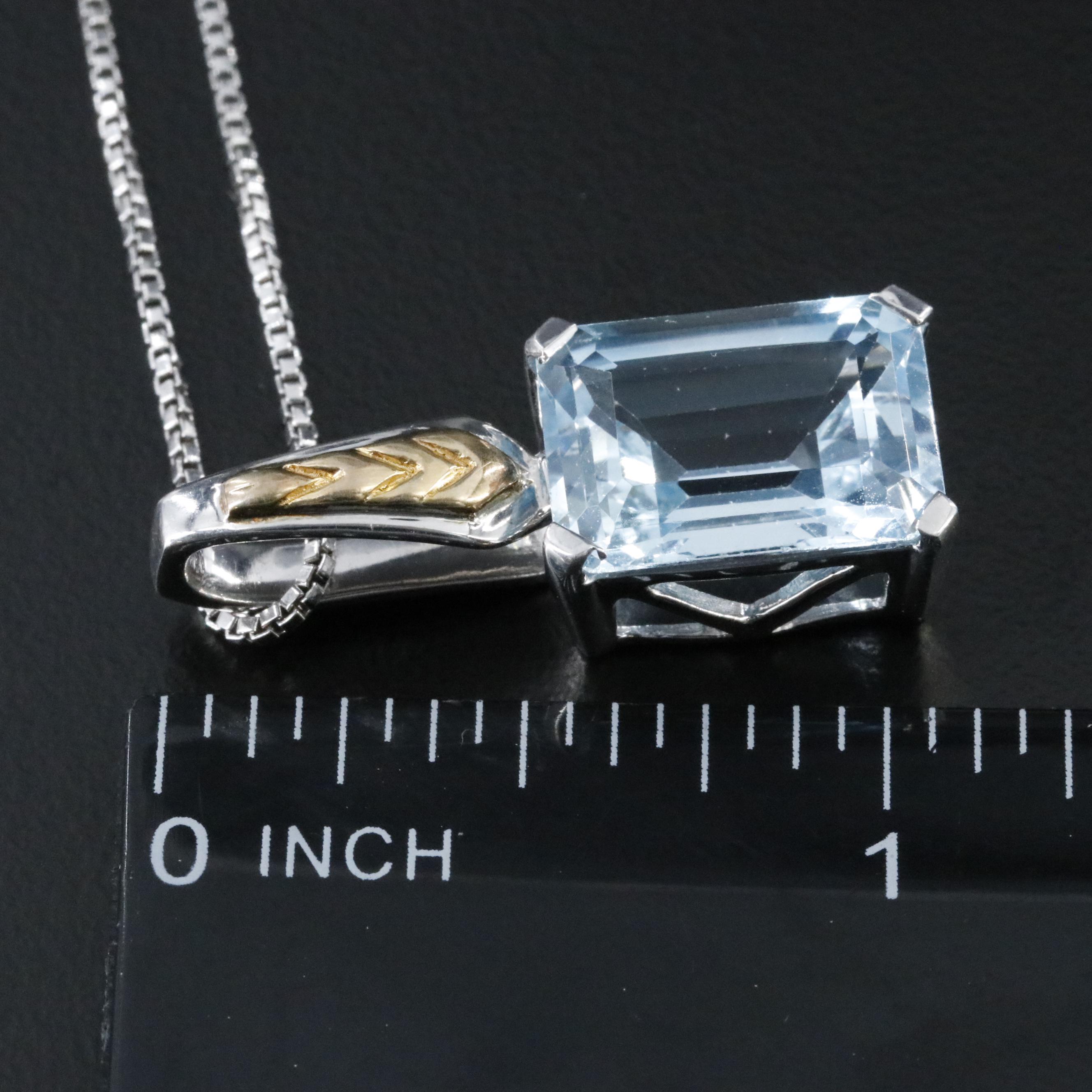 Sterling Sky Blue Topaz Pendant Necklace