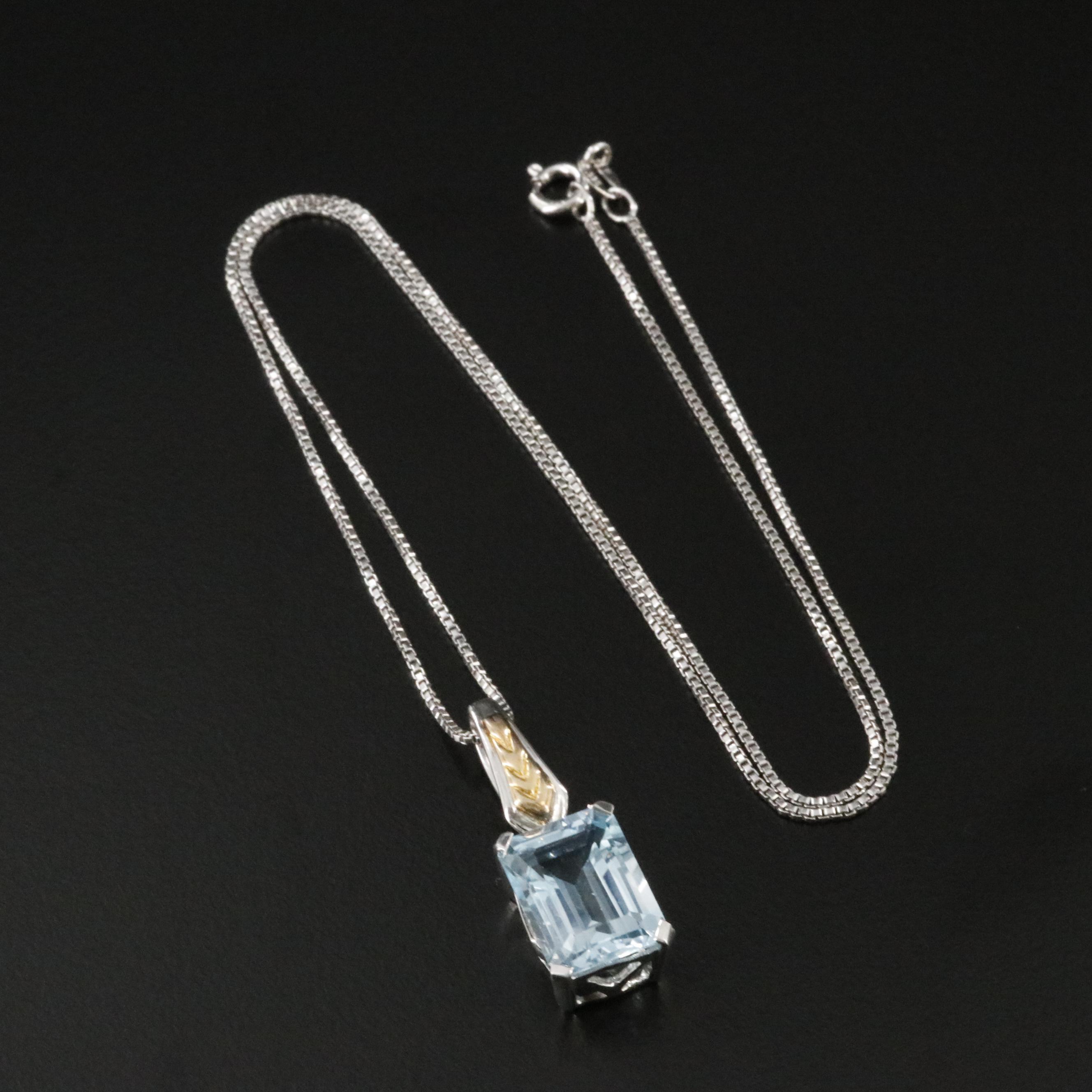 Sterling Sky Blue Topaz Pendant Necklace