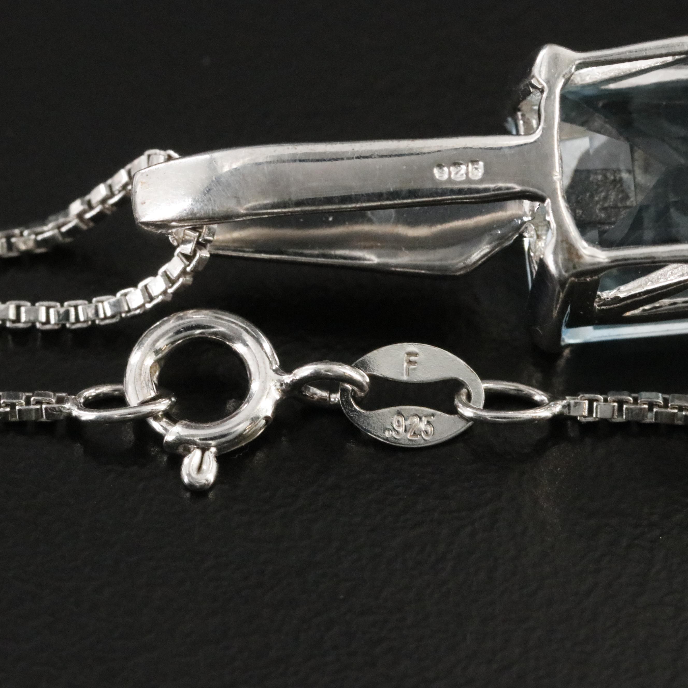 Sterling Sky Blue Topaz Pendant Necklace