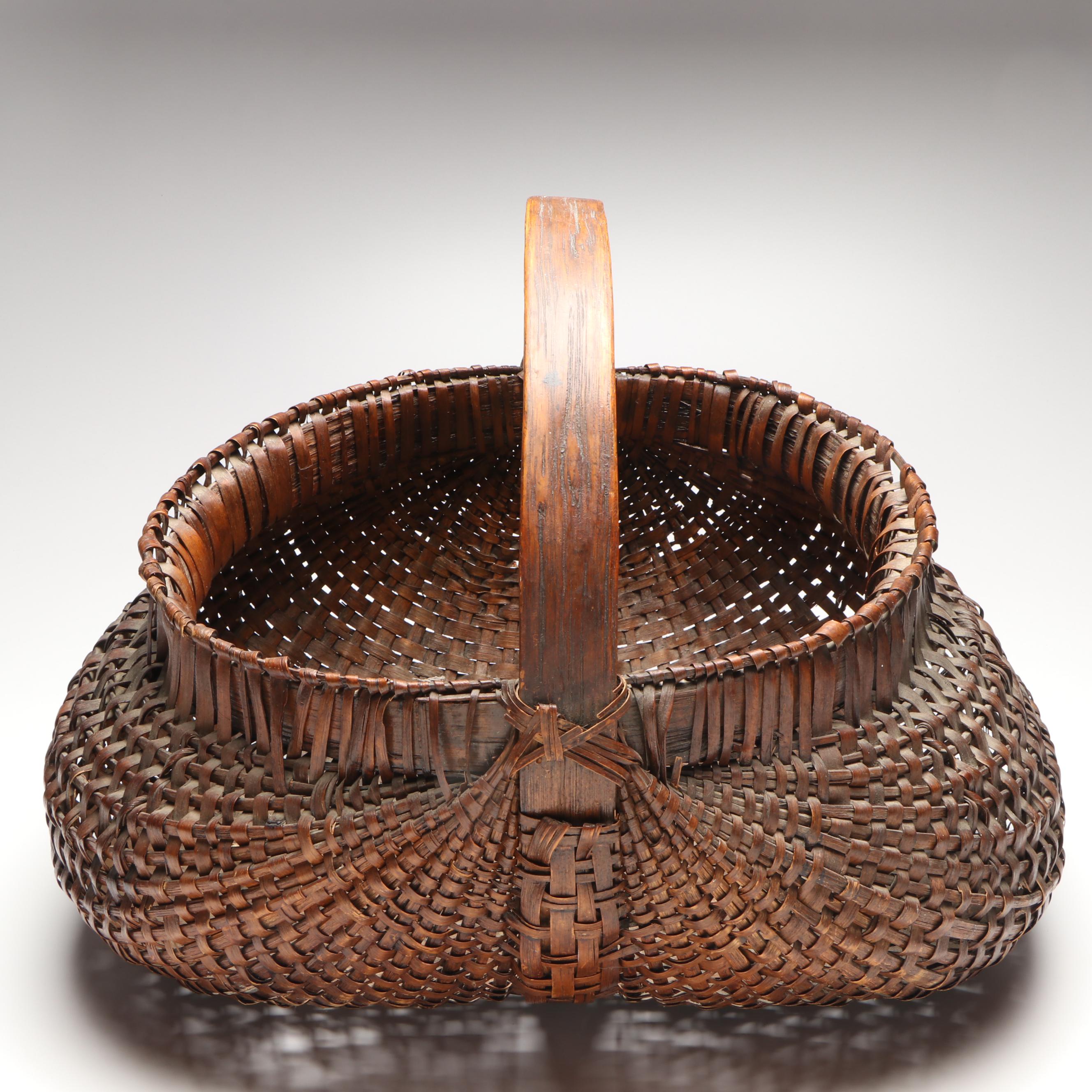 Split Wood Woven Buttocks Basket